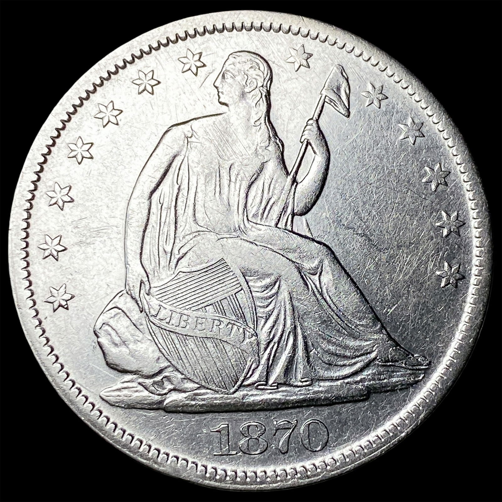 1870-S Silver Half Dollar UNCIRCULATED (1 of 2)