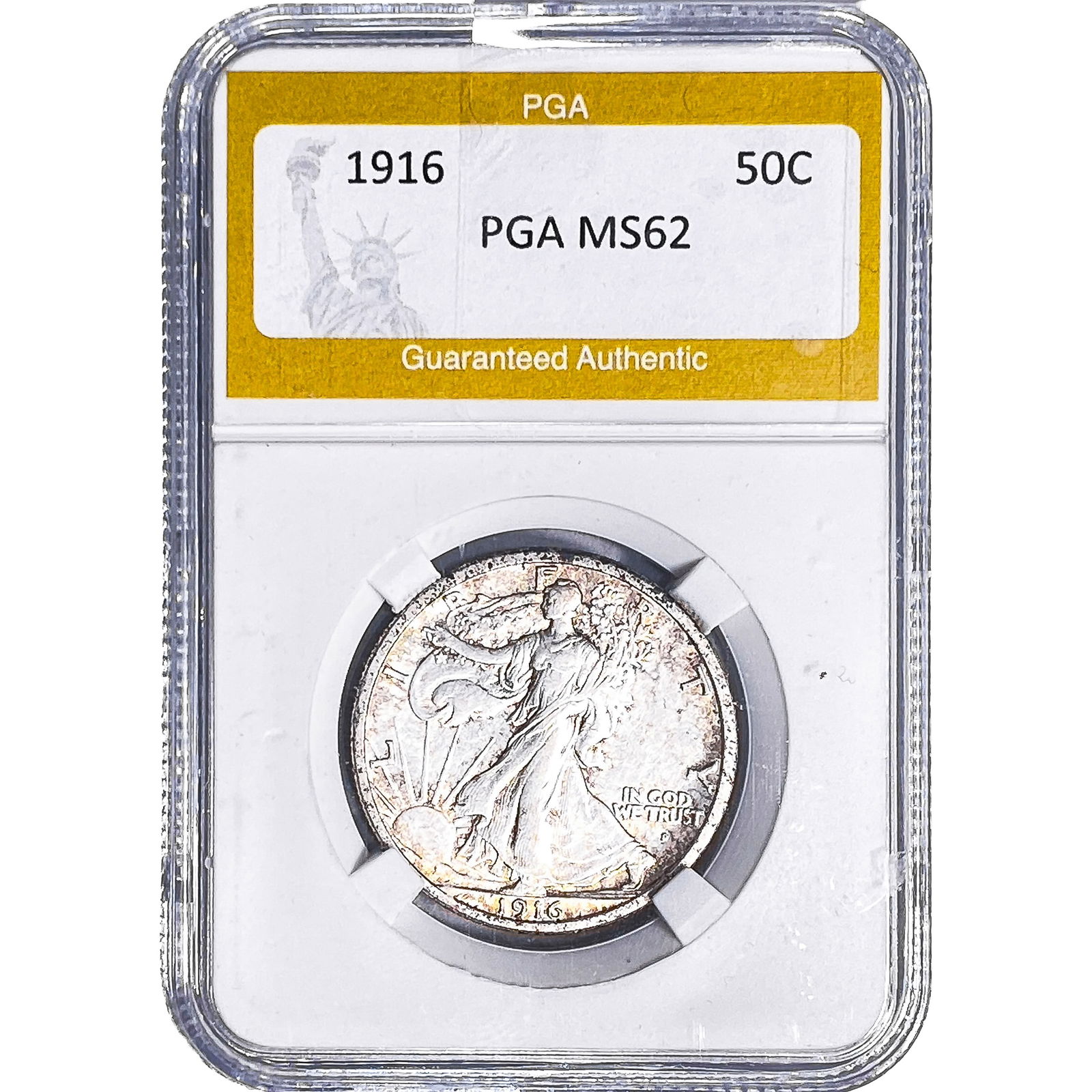 1916 Walking Liberty Half Dollar PGA MS62: 1916 Walking Liberty Half Dollar PGA MS62