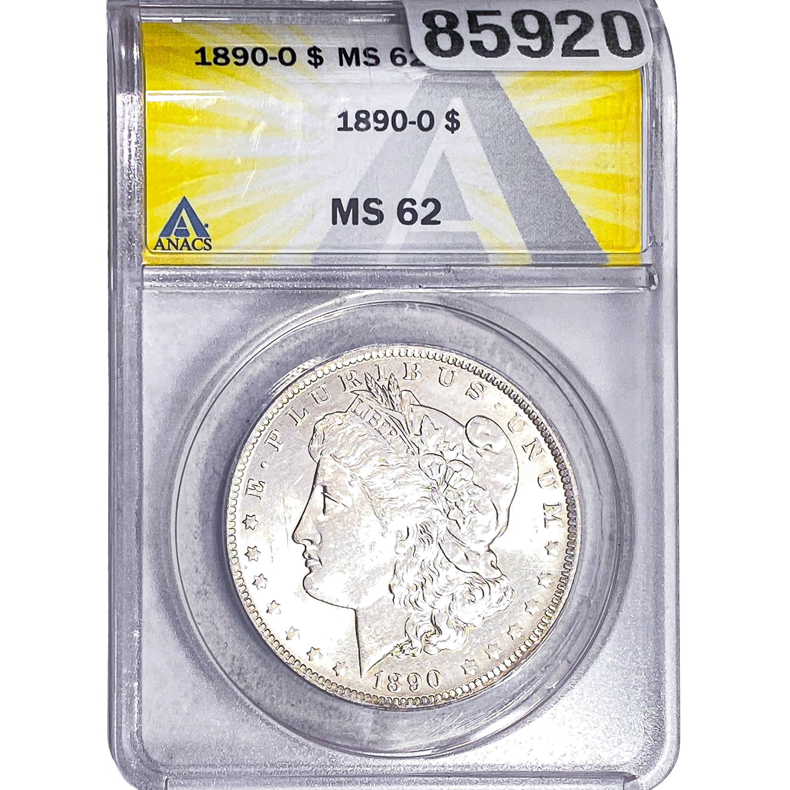 1890-O Morgan Silver Dollar ANACS MS62: 1890-O Morgan Silver Dollar ANACS MS62