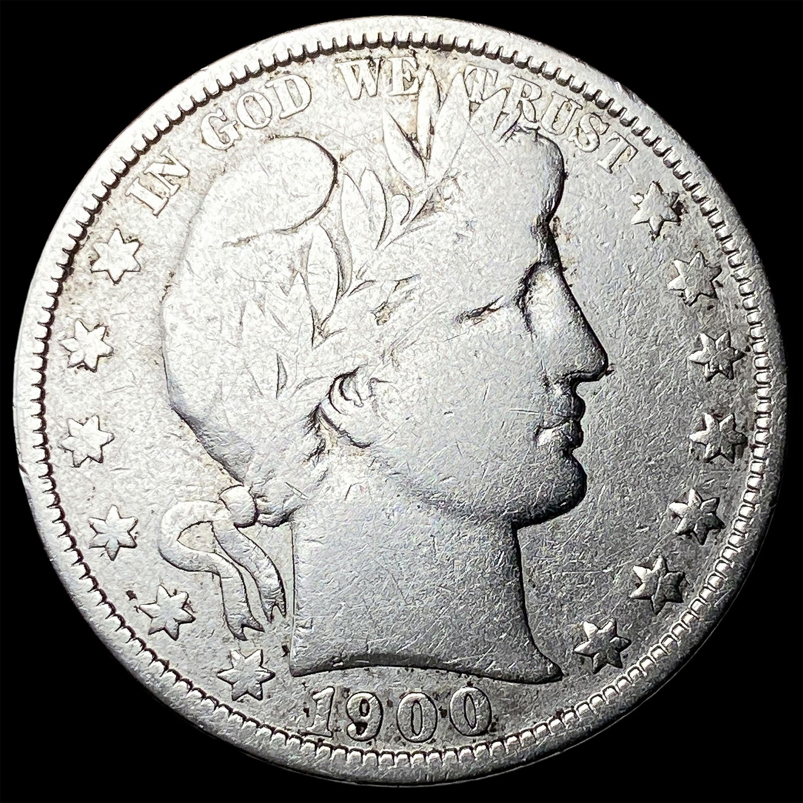 1900-O Silver Barber Half Dollar CLOSELY UNCIRCULATED: 1900-O Silver Barber Half Dollar CLOSELY UNCIRCULATED