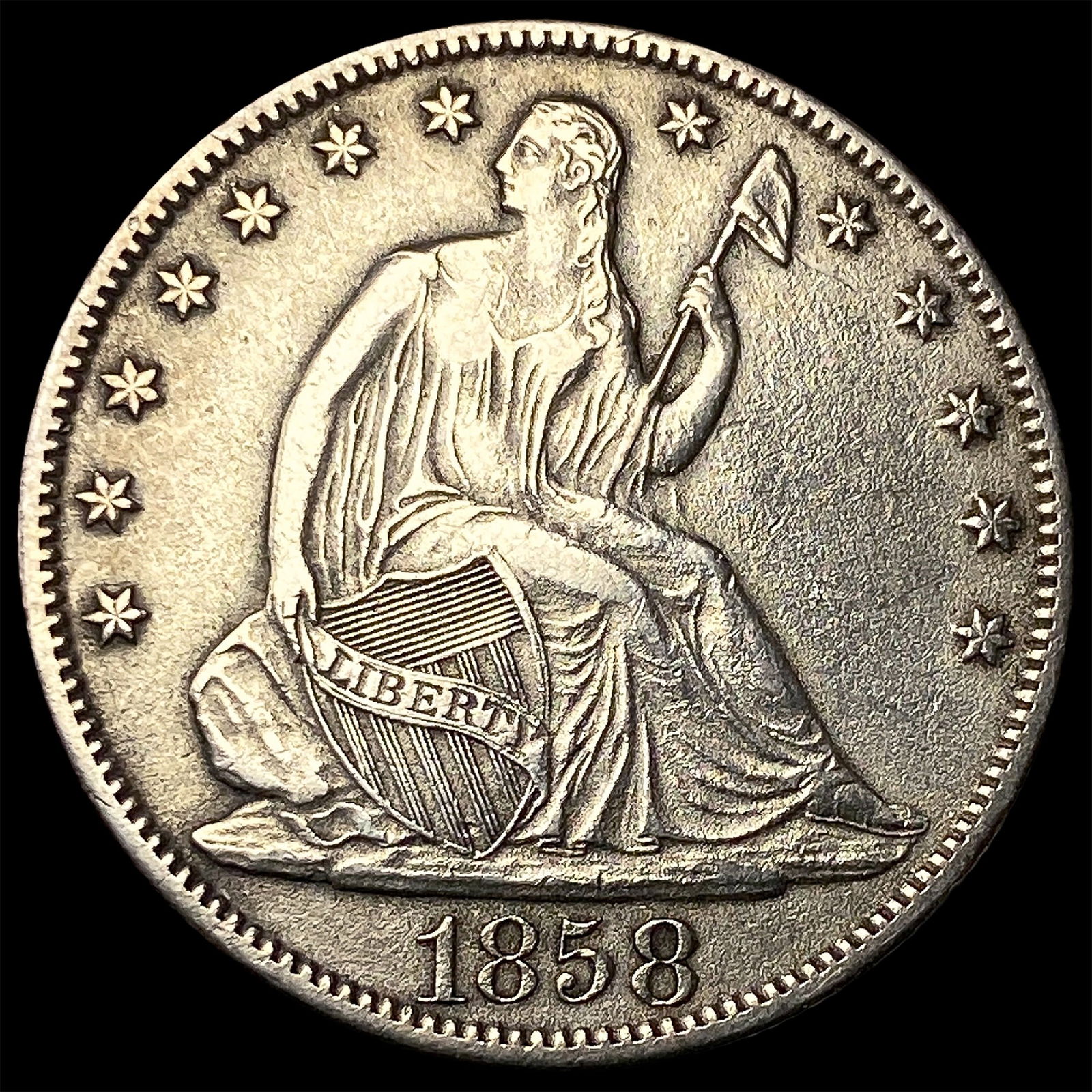 1858-O Silver Half Dollar UNCIRCULATED (1 of 2)