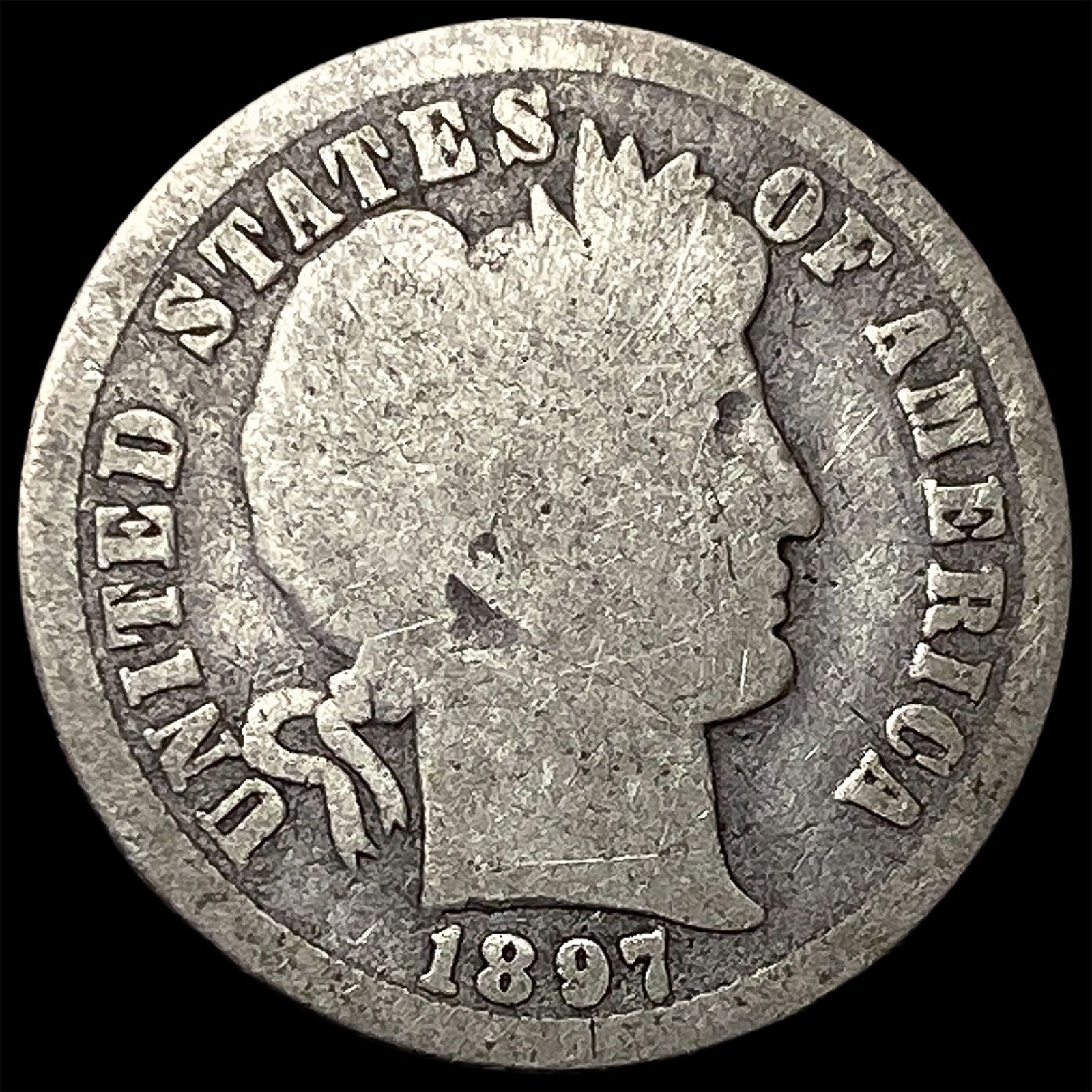 1897-O Silver Barber Dime NICELY CIRCULATED: 1897-O Silver Barber Dime NICELY CIRCULATED