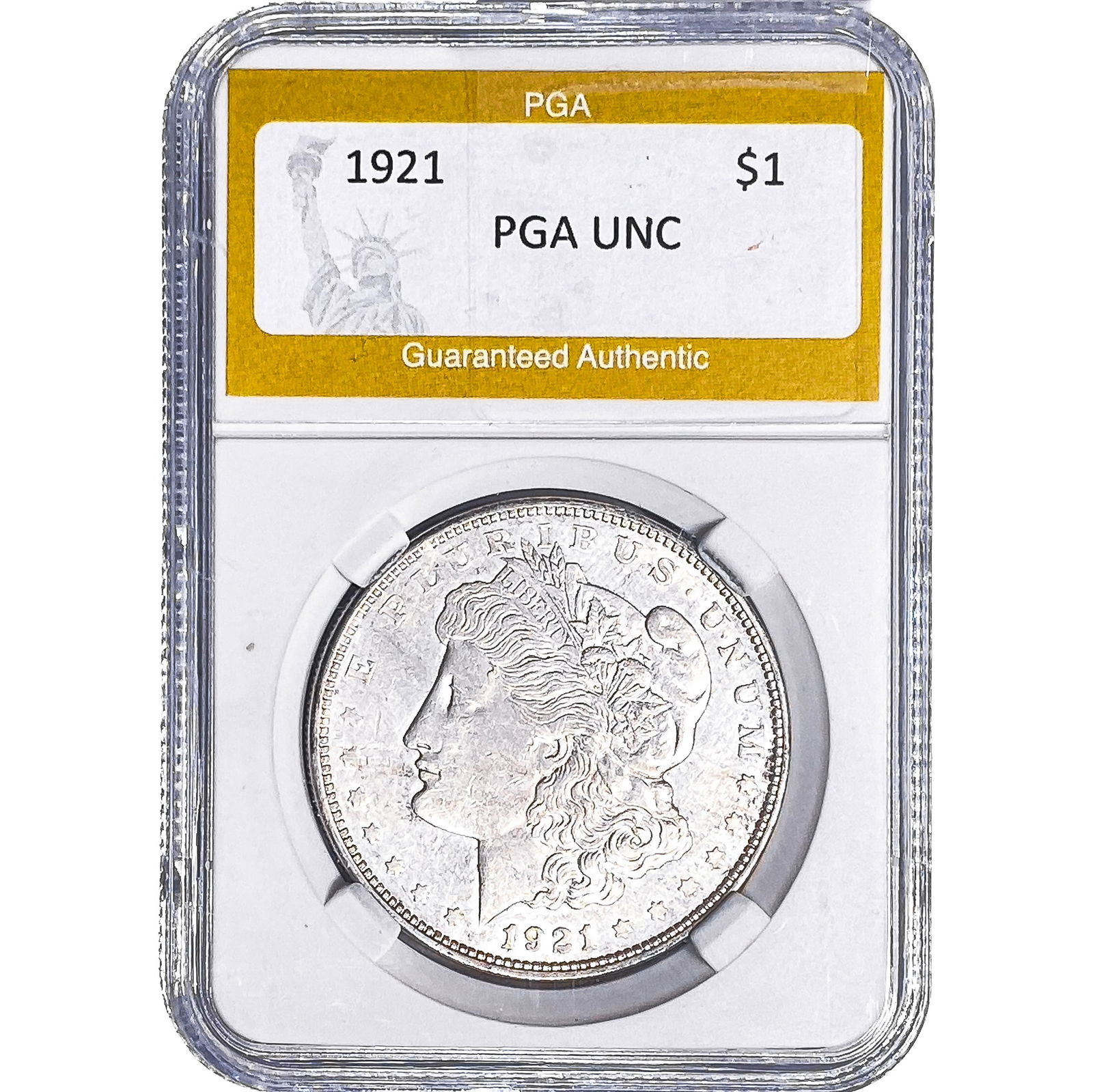 1921 Morgan Silver Dollar PGA Uncirculated: 1921 Morgan Silver Dollar PGA Uncirculated