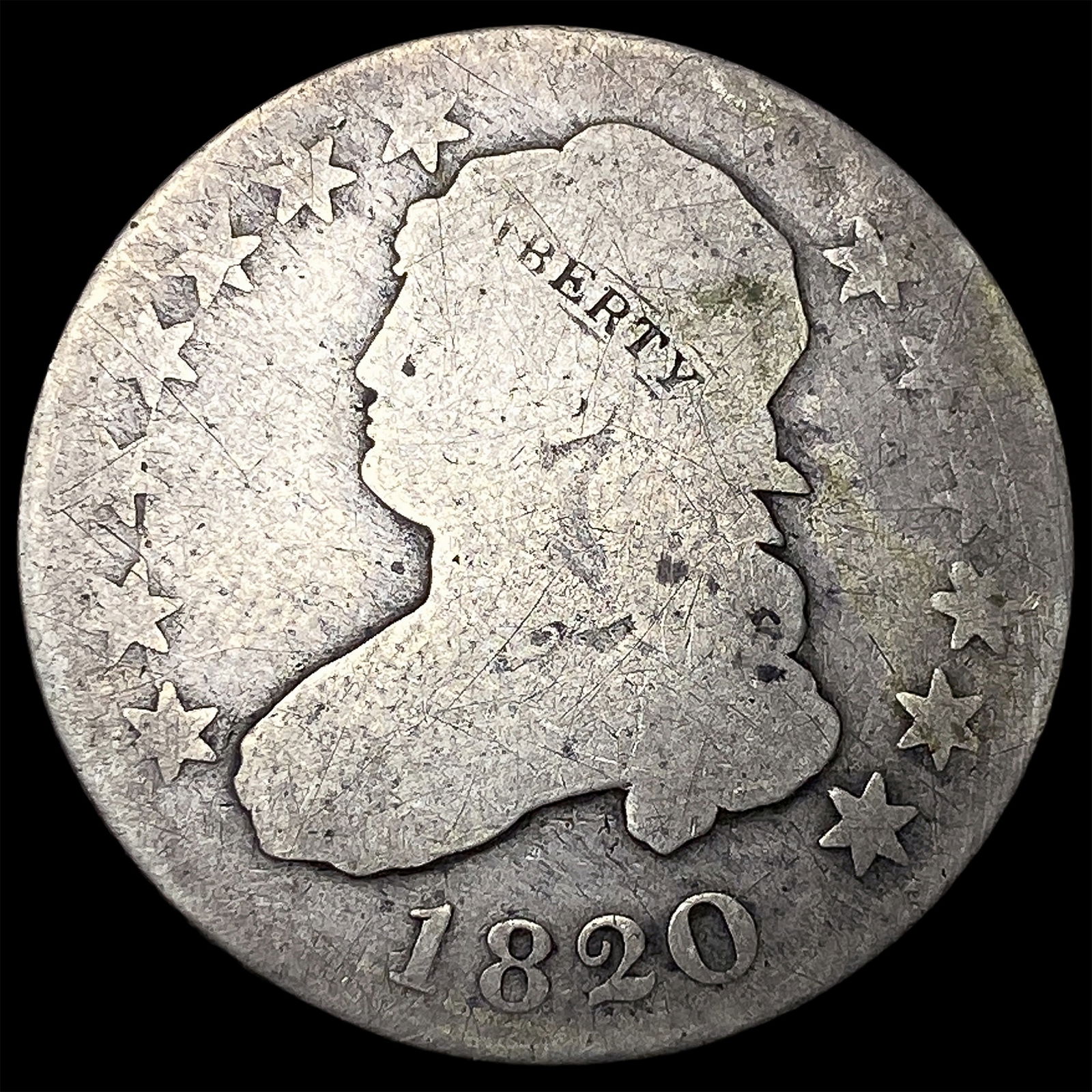 1820 Capped Bust Silver Quarter NICELY CIRCULATED (1 of 2)