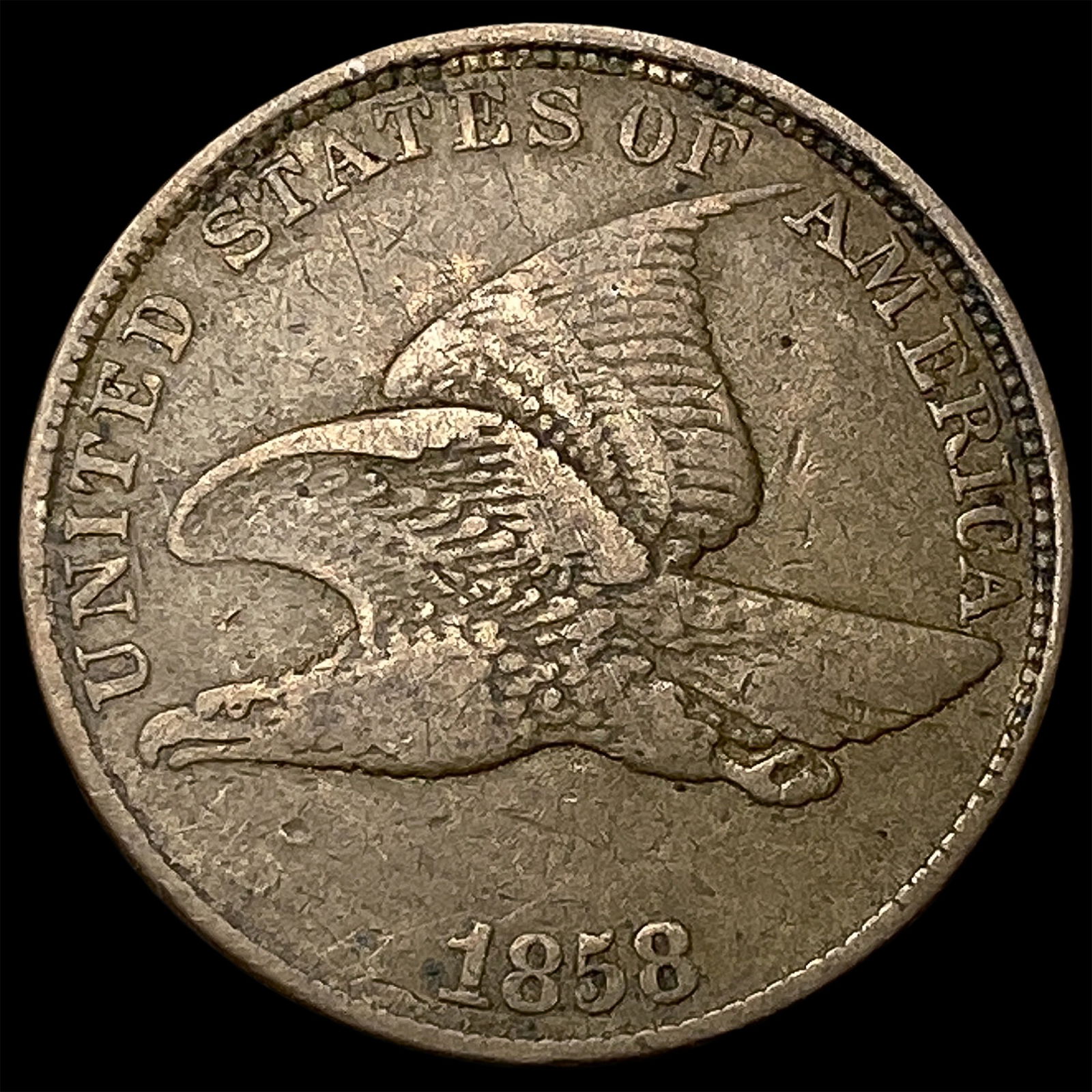 1858 Copper-Nickel Flying Eagle Cent LIGHTLY CIRCULATED (1 of 2)