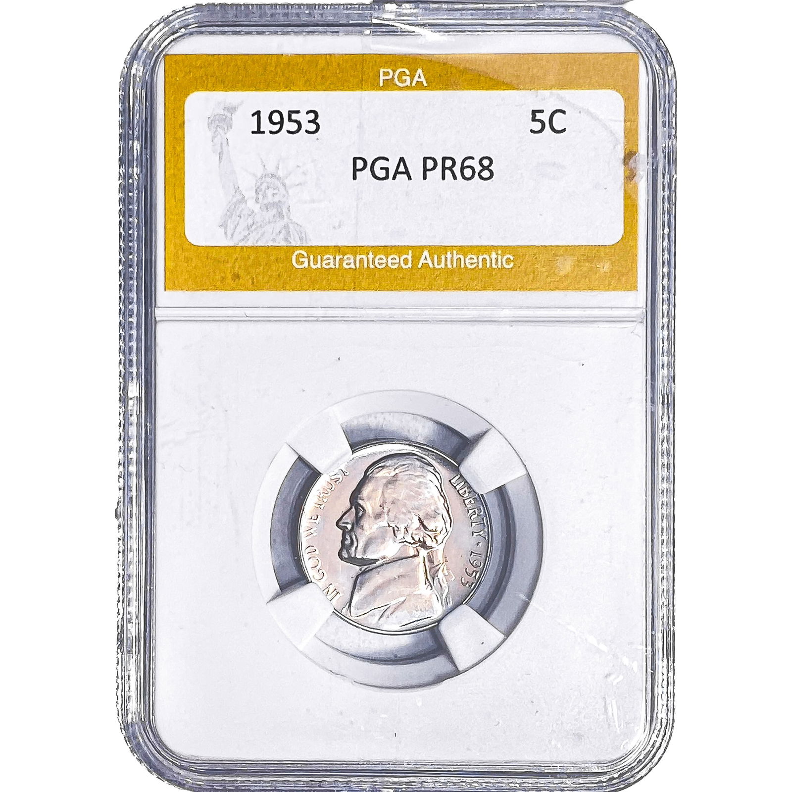 1953 Jefferson Nickel PGA PR68: 1953 Jefferson Nickel PGA PR68