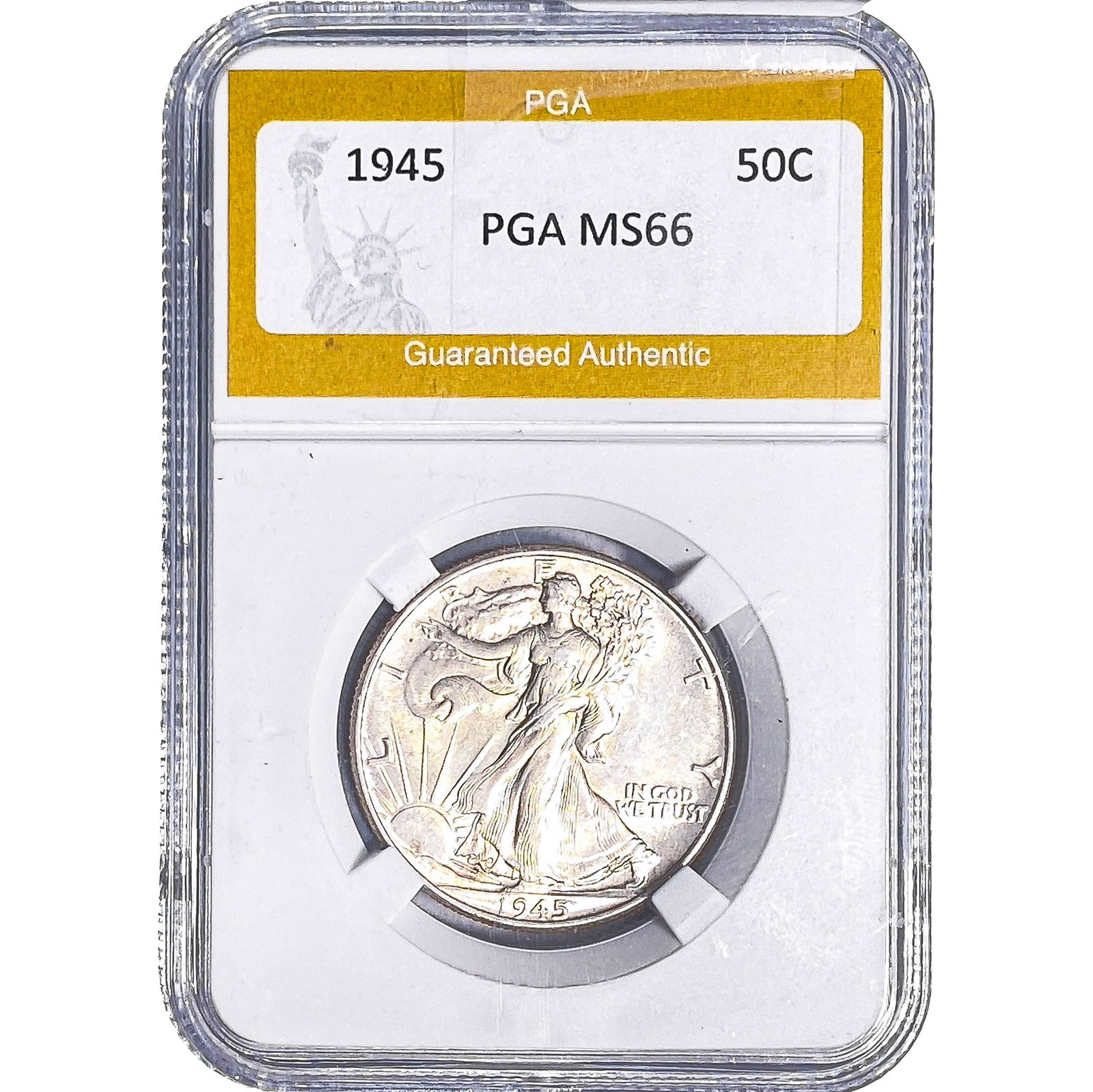 1945 Walking Liberty Half Dollar PGA MS66: 1945 Walking Liberty Half Dollar PGA MS66