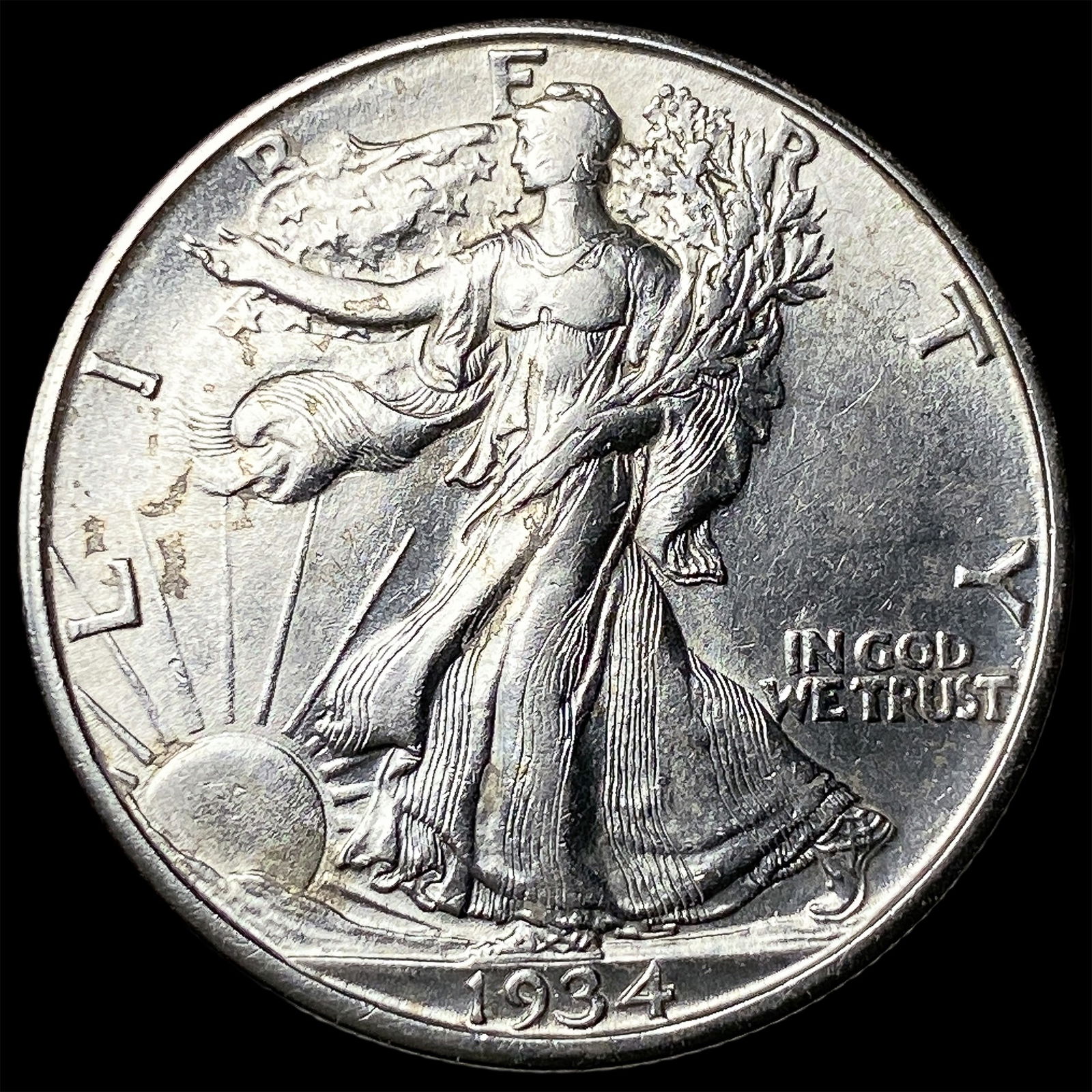1934-S Silver Half Dollar Walking Liberty UNCIRCULATED: 1934-S Silver Half Dollar Walking Liberty UNCIRCULATED