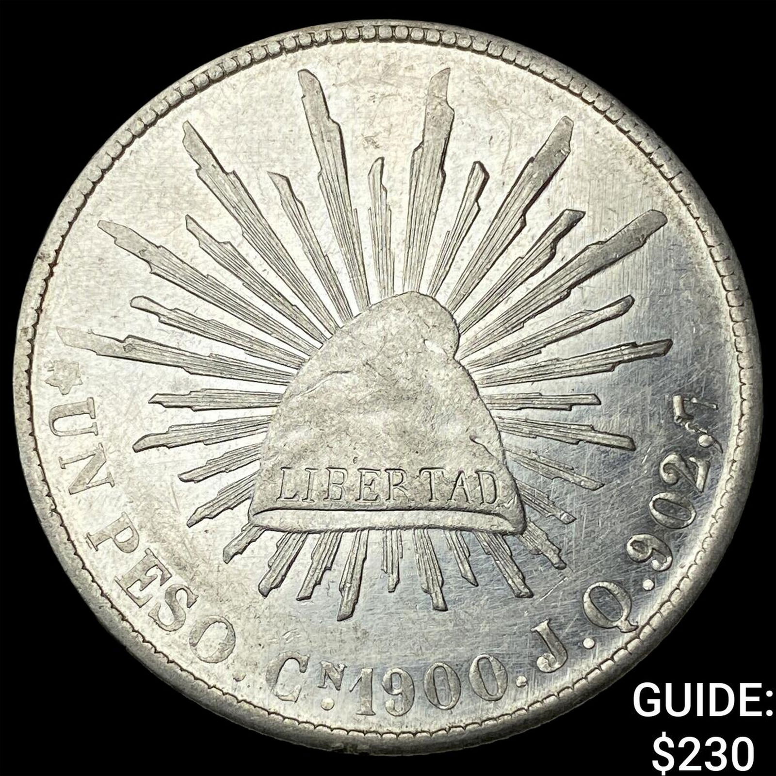 1900 Mexico Silver 1 Peso NEARLY UNCIRCULATED: 1900 Mexico Silver 1 Peso NEARLY UNCIRCULATED