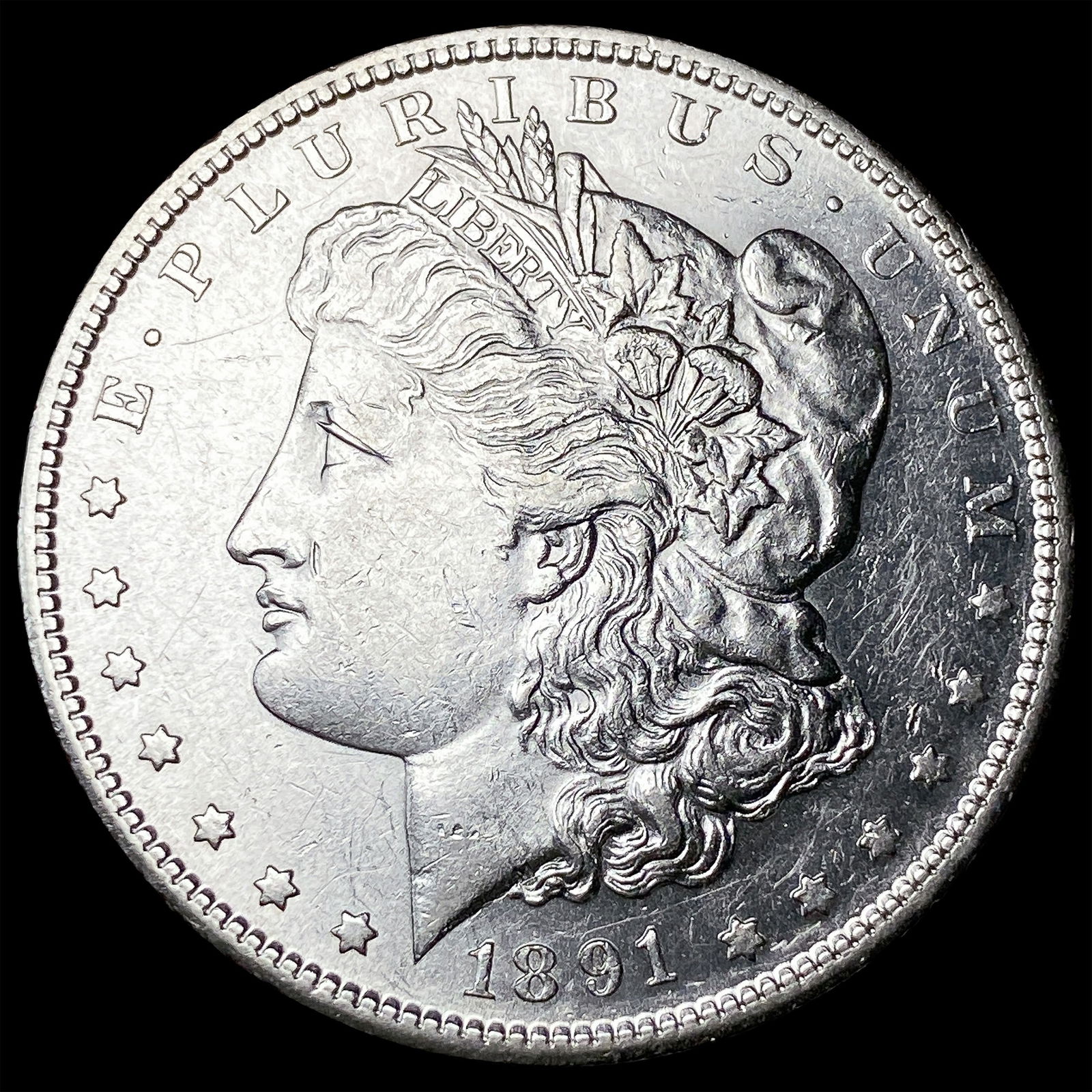 1891-S Silver Morgan Dollar CHOICE AU: 1891-S Silver Morgan Dollar CHOICE AU