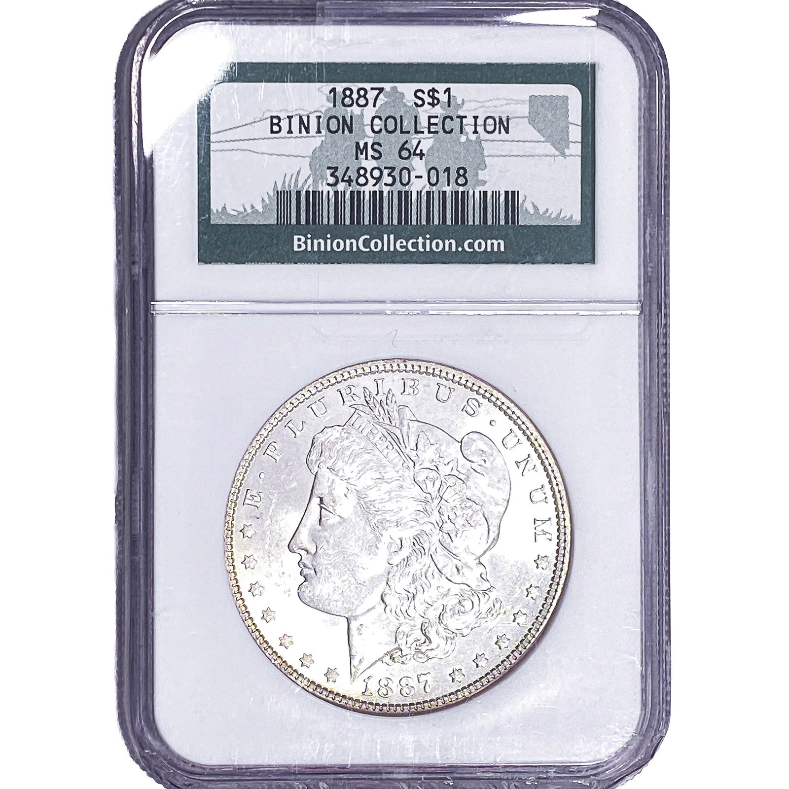1887 Morgan Silver Dollar NGC MS64 Binion Coll. (1 of 2)