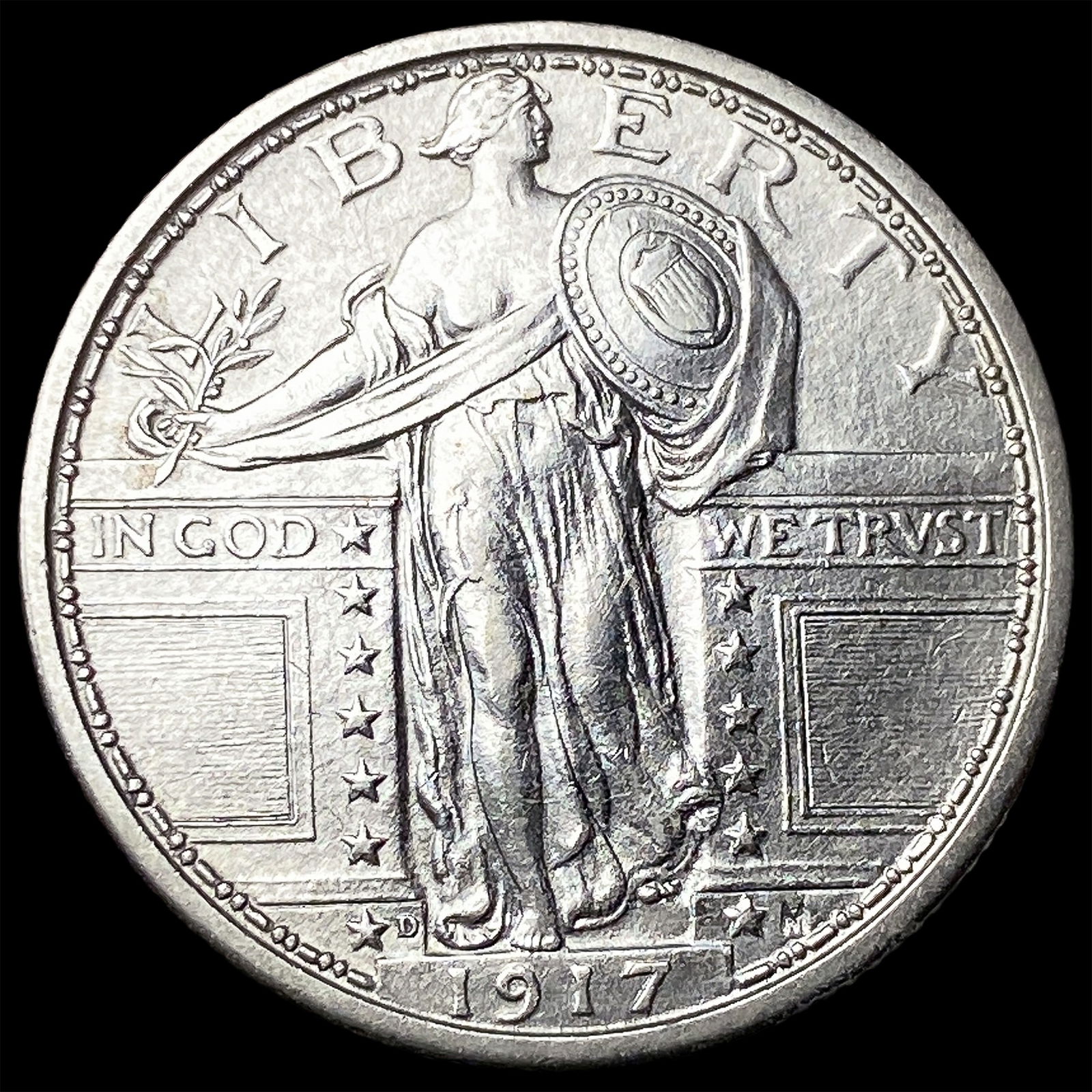 1917-D Silver Standing Liberty Quarter GEM BU: 1917-D Silver Standing Liberty Quarter GEM BU