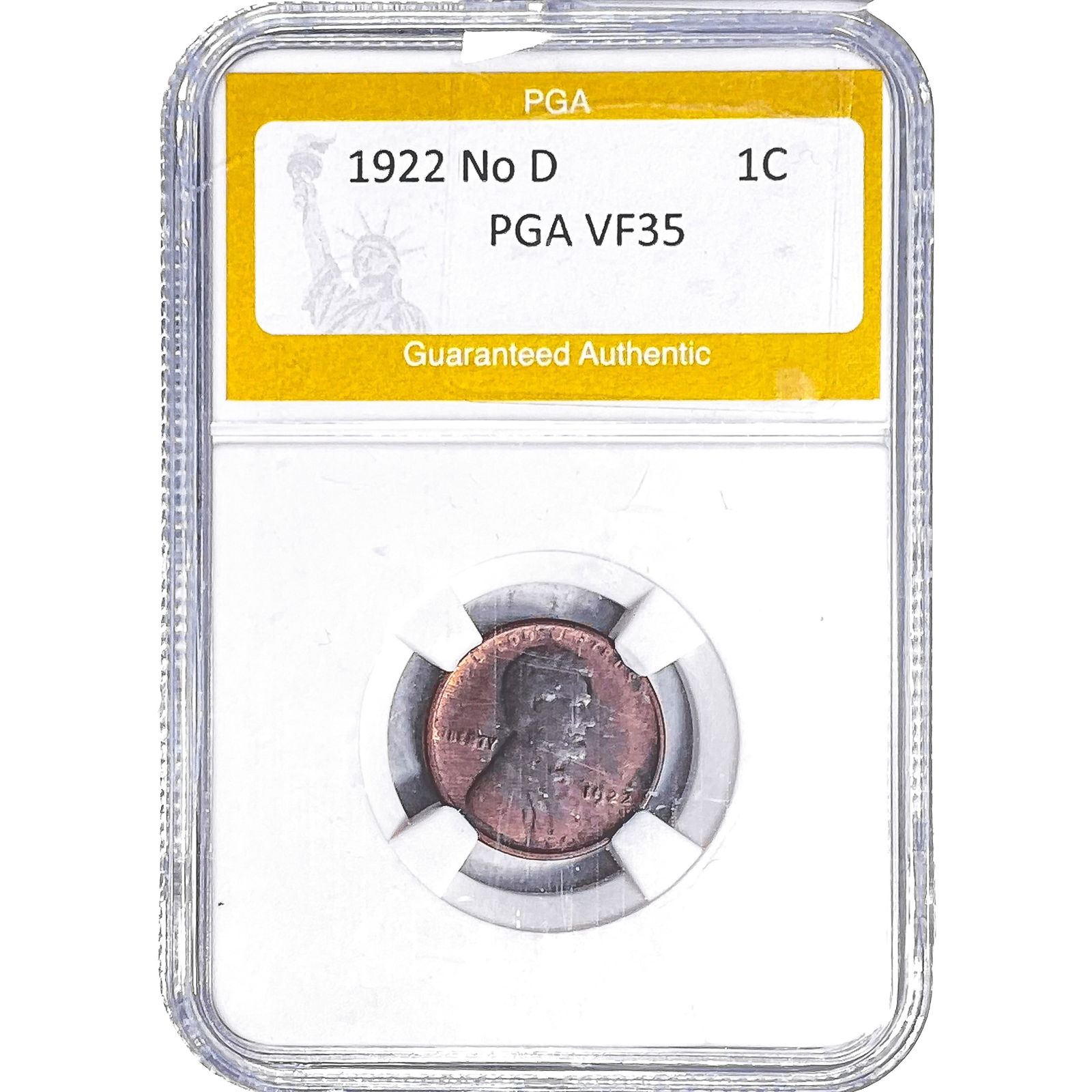1922 No D Wheat Cent PGA VF35: 1922 No D Wheat Cent PGA VF35