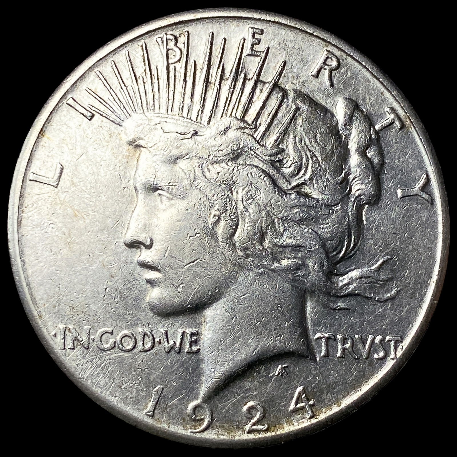 1924-S Silver Peace Dollar NEARLY UNCIRCULATED: 1924-S Silver Peace Dollar NEARLY UNCIRCULATED