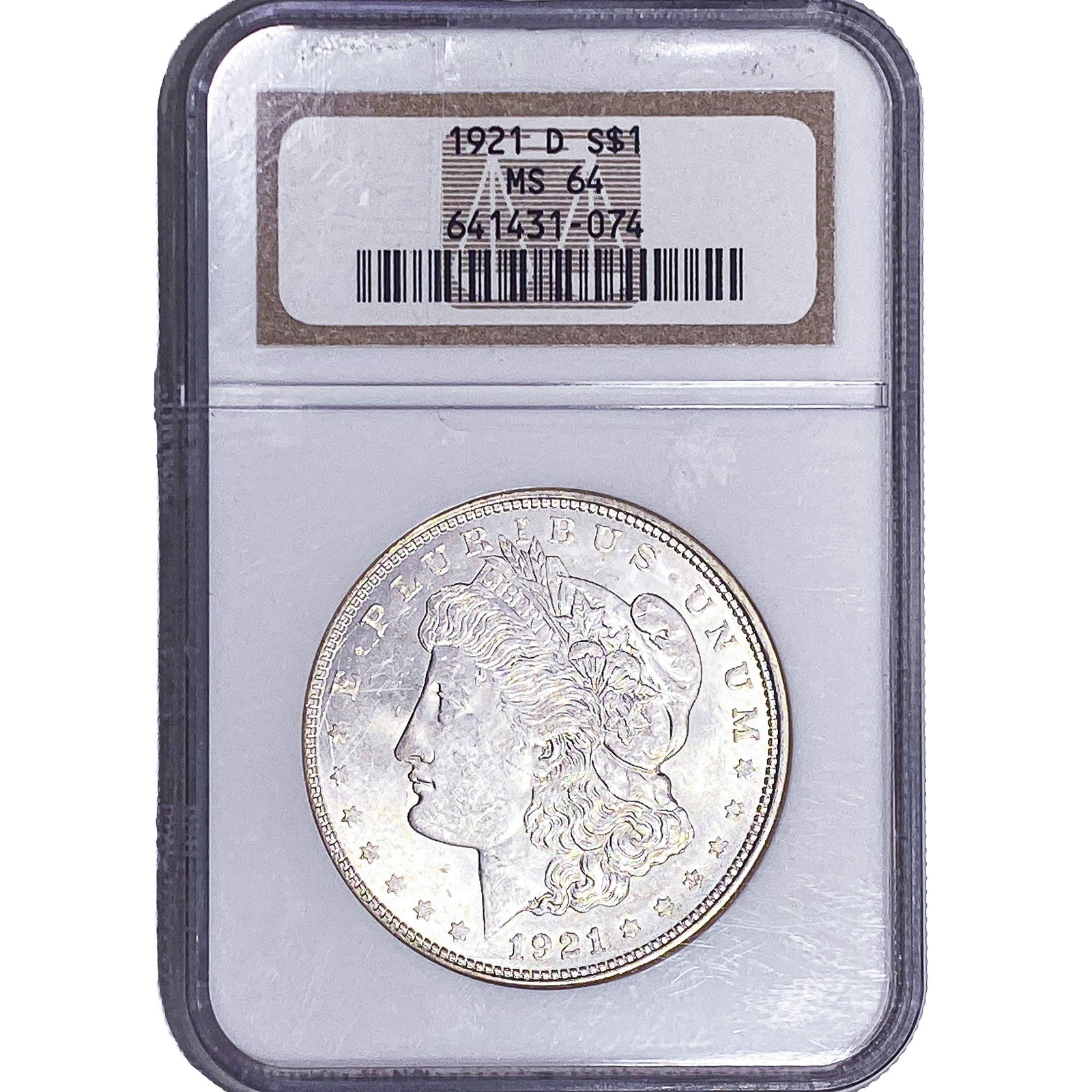 1921-D Morgan Silver Dollar NGC MS64: 1921-D Morgan Silver Dollar NGC MS64