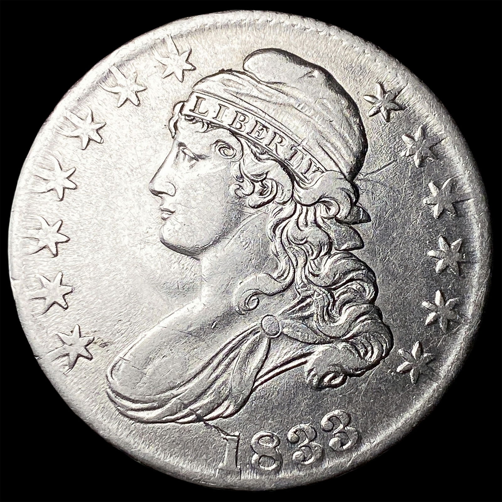 1833 Silver Capped Bust Half Dollar CLOSELY UNCIRCULATED (1 of 2)