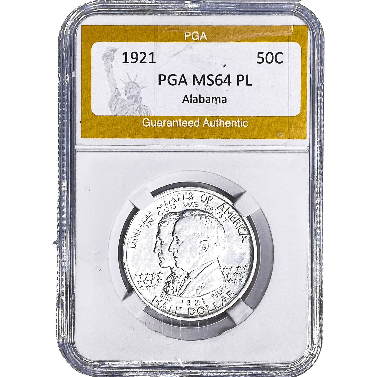 1921 Alabama Half Dollar PGA MS64 PL: 1921 Alabama Half Dollar PGA MS64 PL