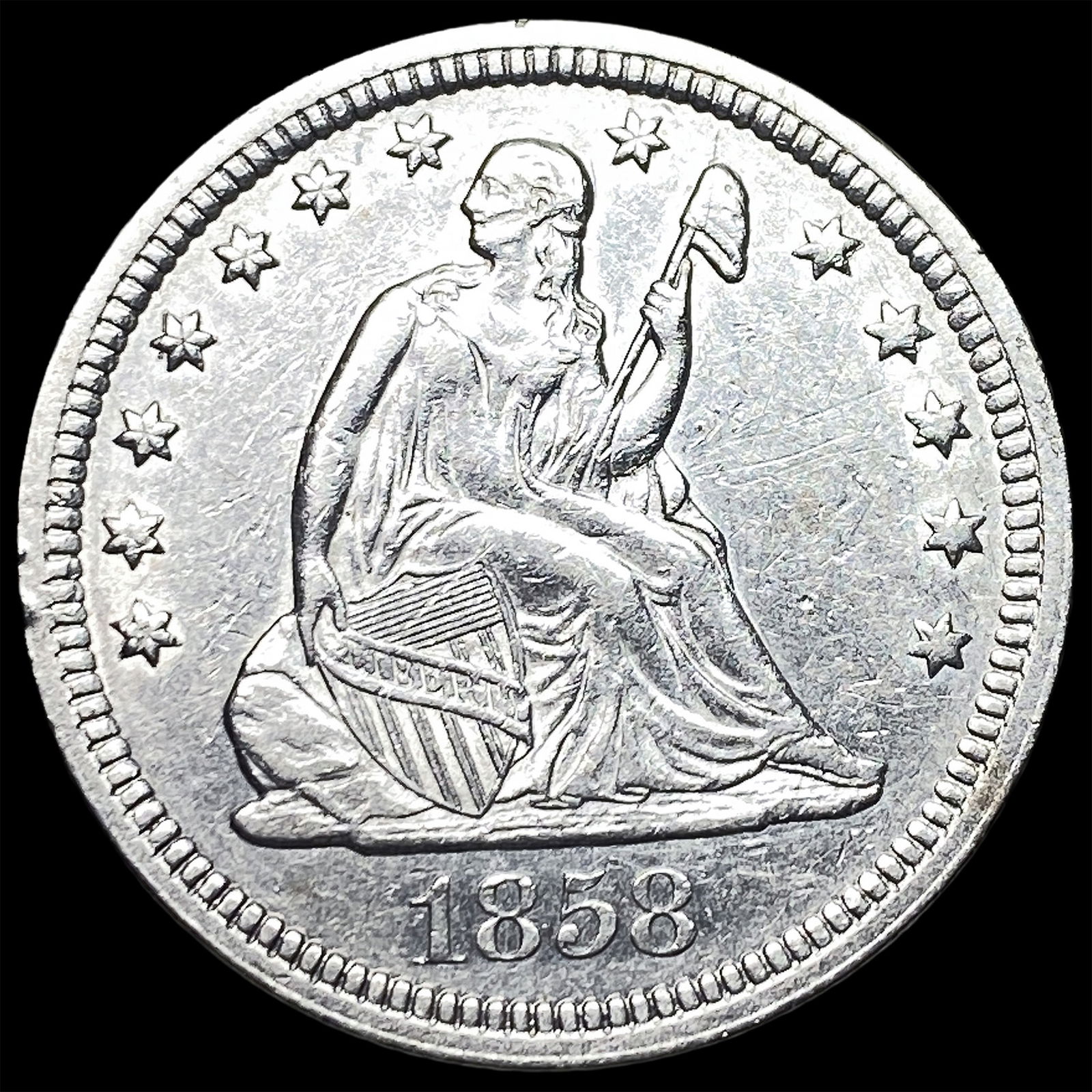 1858 Seated Liberty Quarter UNCIRCULATED: 1858 Seated Liberty Quarter UNCIRCULATED