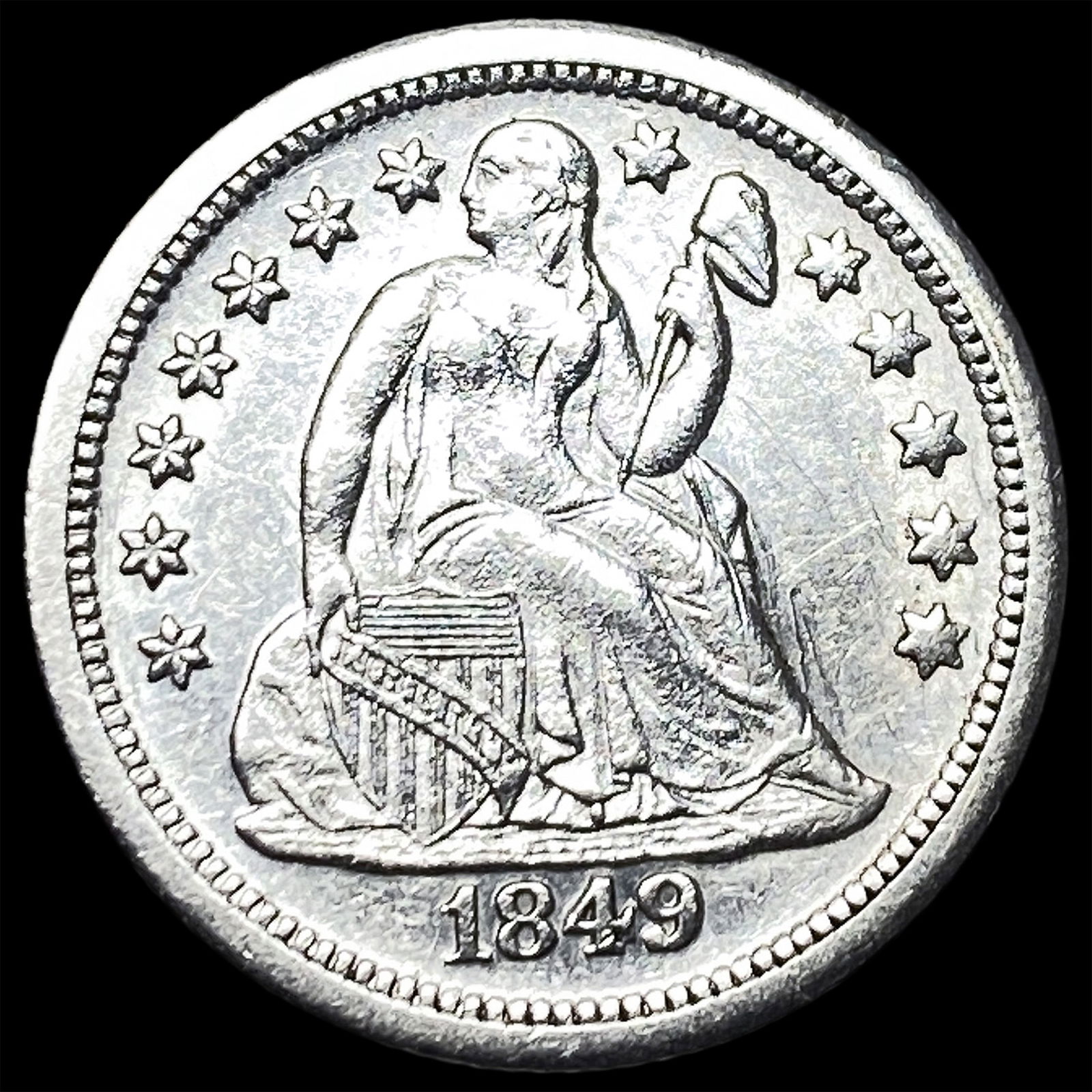 1849-O Silver Seated Liberty Dime UNCIRCULATED: 1849-O Silver Seated Liberty Dime UNCIRCULATED