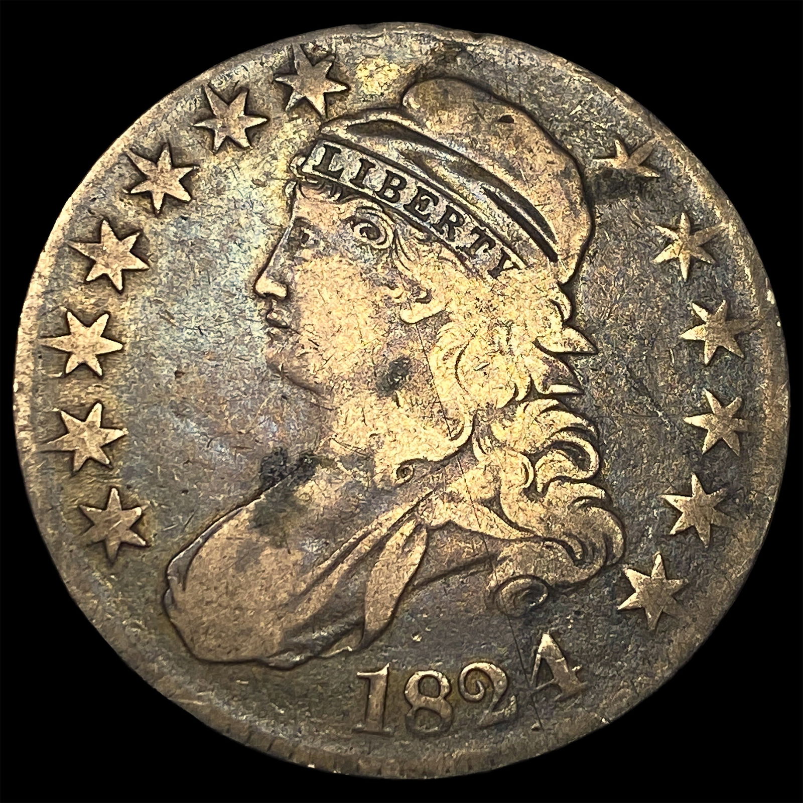 1824 Capped Bust Half Dollar NICELY CIRCULATED (1 of 2)
