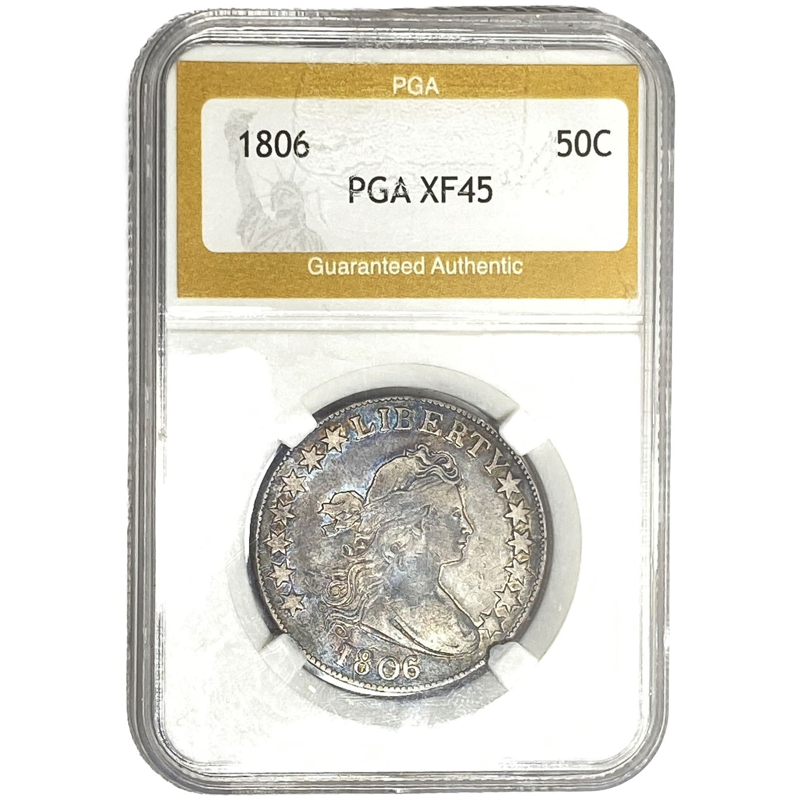 1806 Capped Bust Half Dollar PGA XF45: 1806 Capped Bust Half Dollar PGA XF45