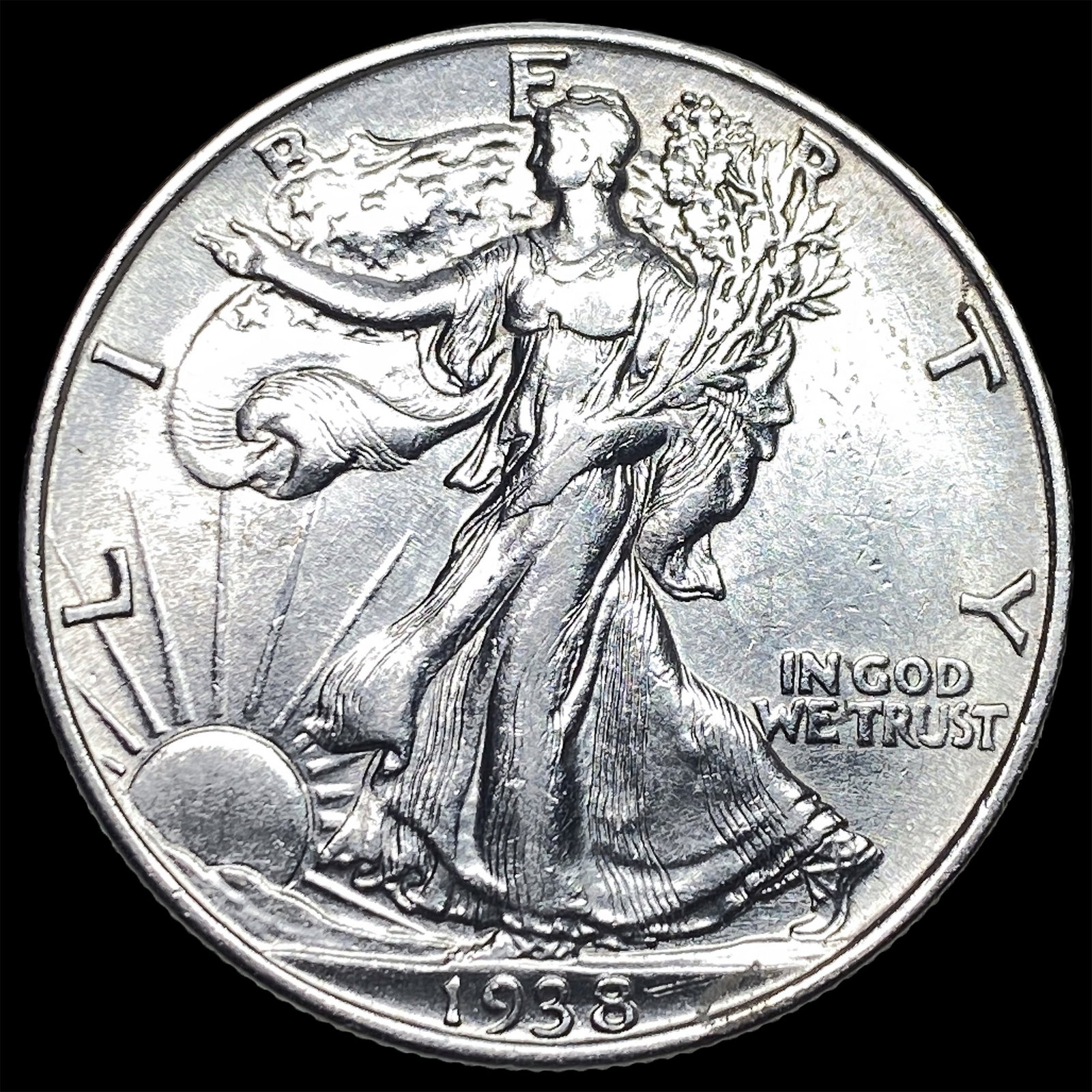 1938 Silver Half Dollar Walking Liberty CHOICE BU: 1938 Silver Half Dollar Walking Liberty CHOICE BU