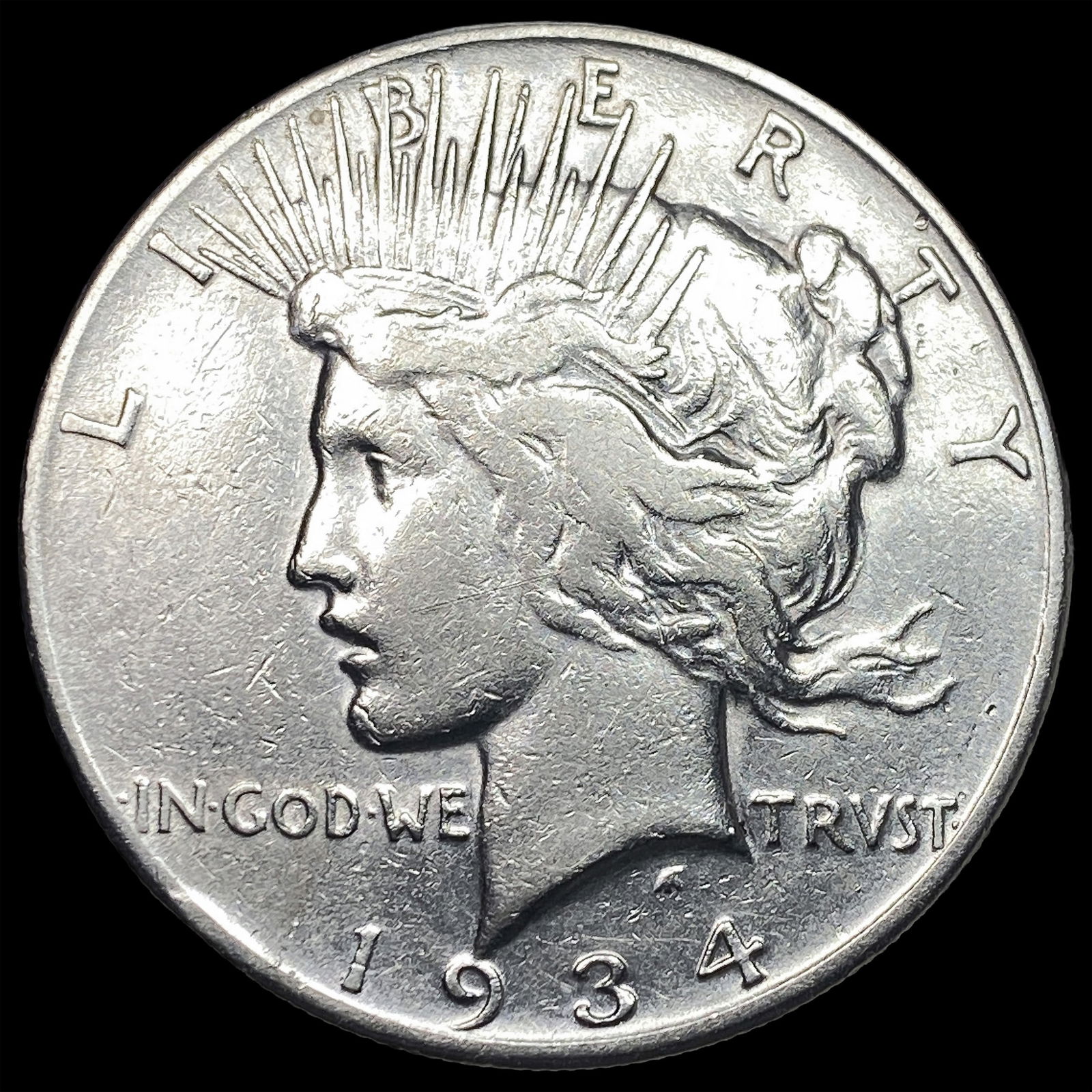 1934-S Silver Peace Dollar CLOSELY UNCIRCULATED: 1934-S Silver Peace Dollar CLOSELY UNCIRCULATED