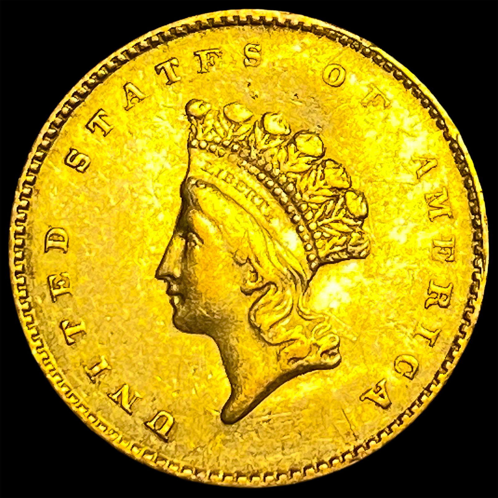 1855 Gold $1 Indian Princess Head Type 2 CLOSELY UNCIRCULATED (1 of 2)