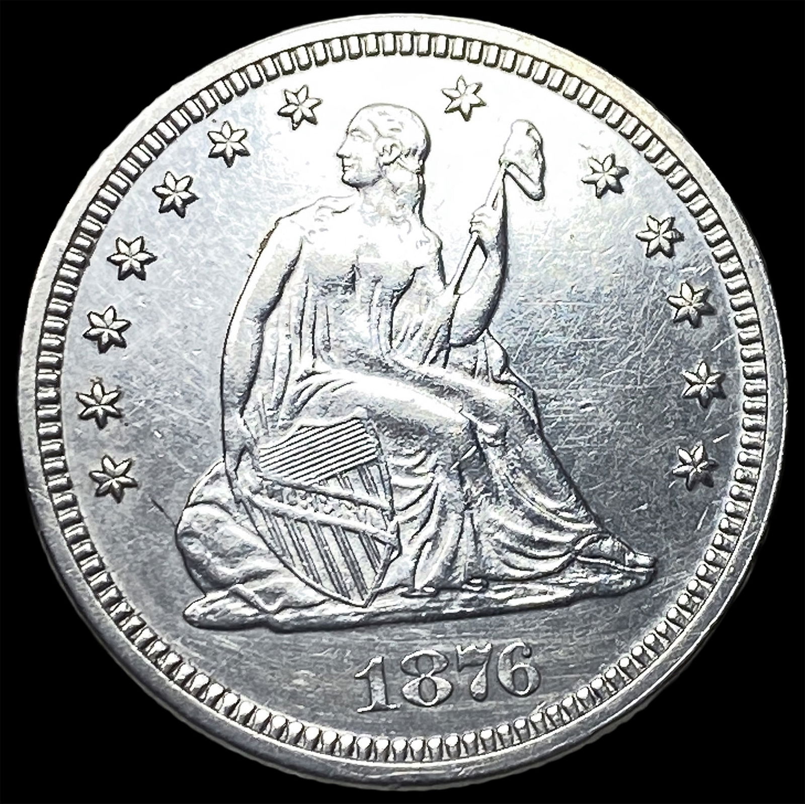 1876 Seated Liberty Quarter CHOICE BU (1 of 2)