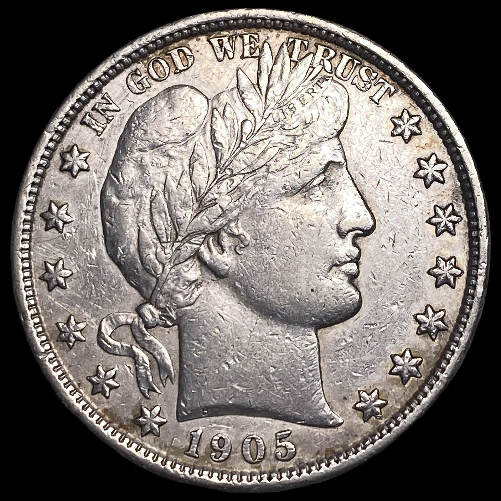 1905-S Silver Half Dollar NICELY CIRCULATED: 1905-S Silver Half Dollar NICELY CIRCULATED