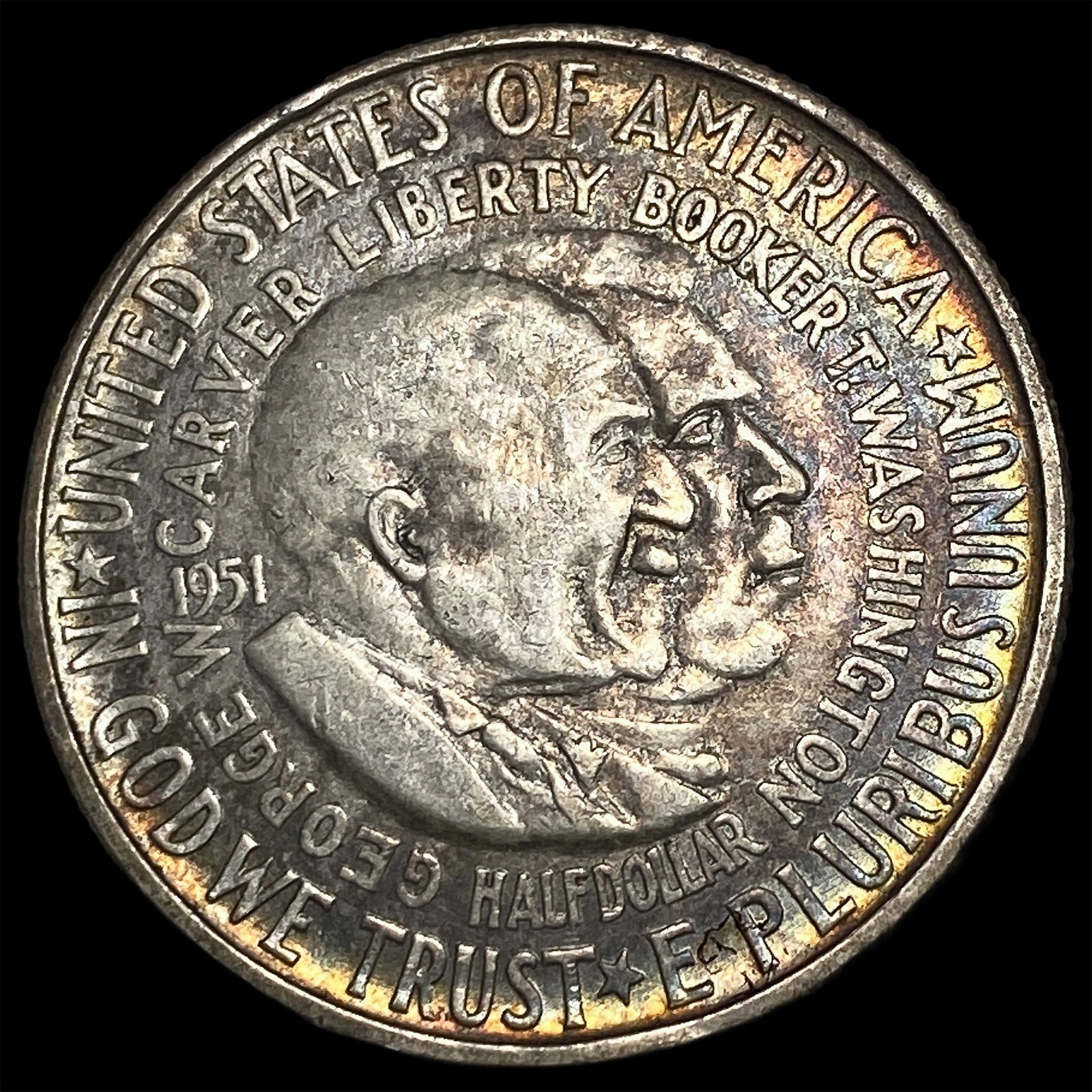 1951 Silver Half Dollar Booker T. Washington LIGHTLY CIRCULATED: 1951 Silver Half Dollar Booker T. Washington LIGHTLY CIRCULATED