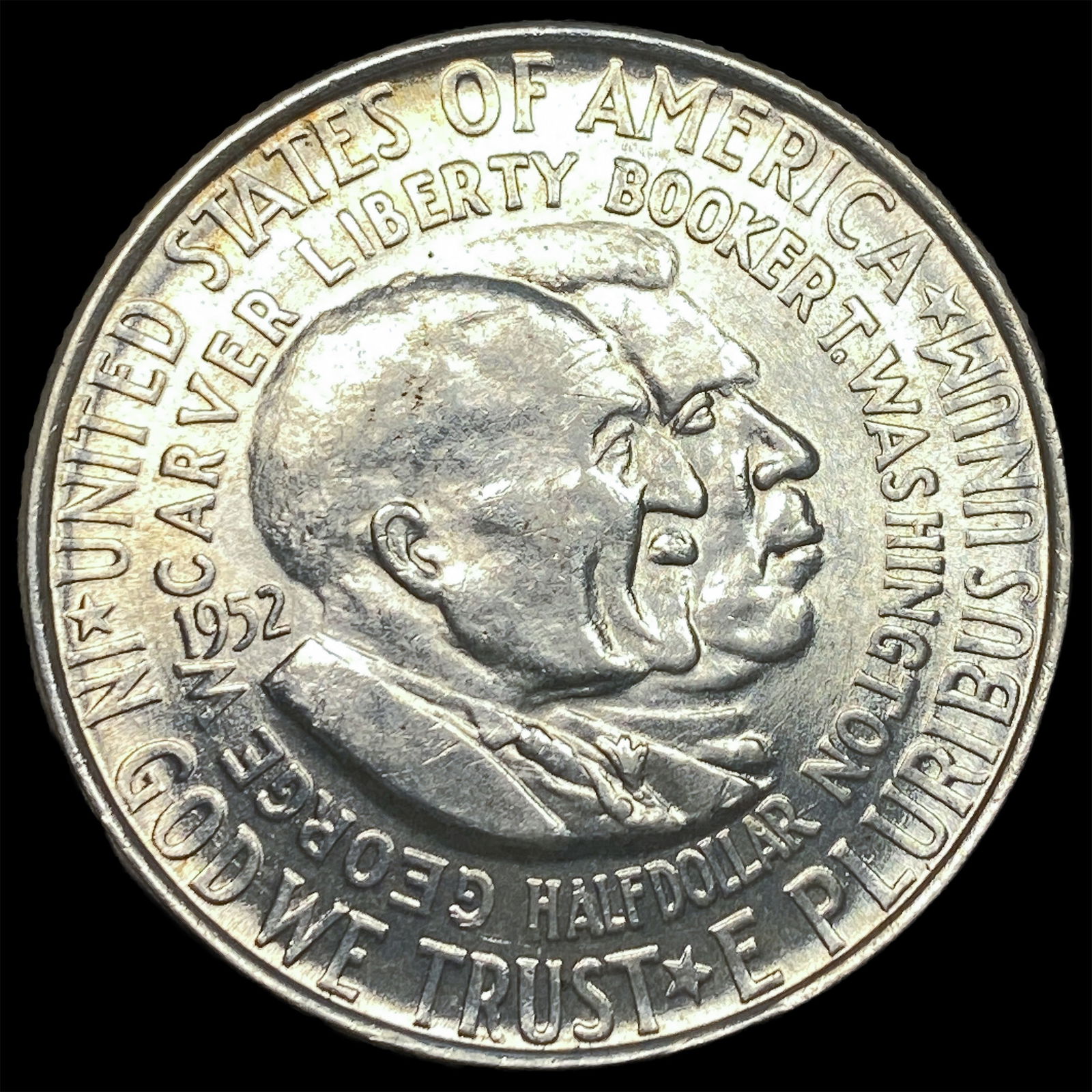 1952 Silver Half Dollar Booker T. Washington-Carver UNCIRCULATED: 1952 Silver Half Dollar Booker T. Washington-Carver UNCIRCULATED