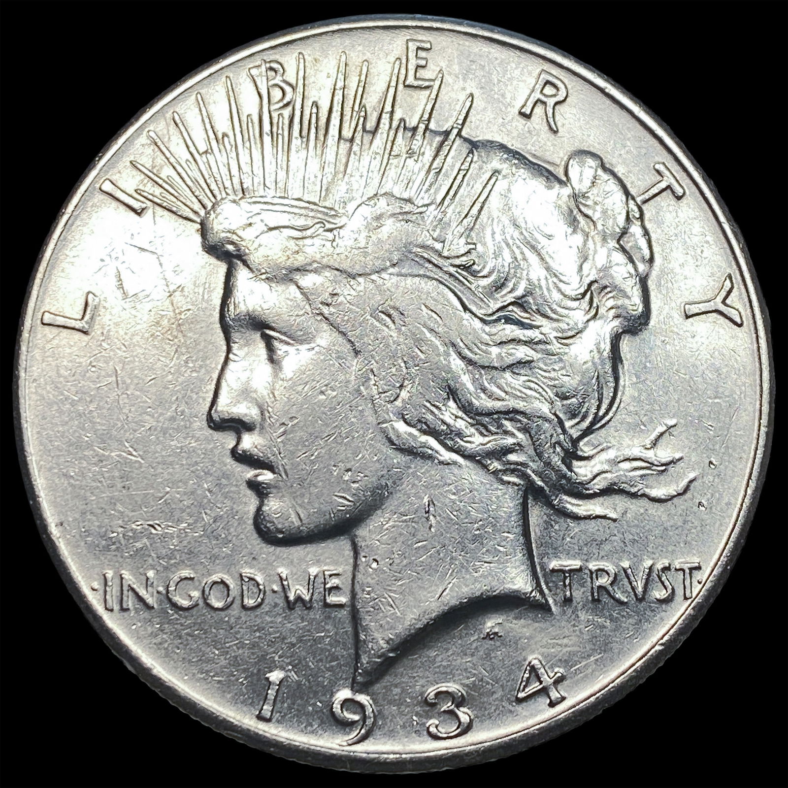 1934 Peace Silver Dollar CLOSELY UNCIRCULATED: 1934 Peace Silver Dollar CLOSELY UNCIRCULATED