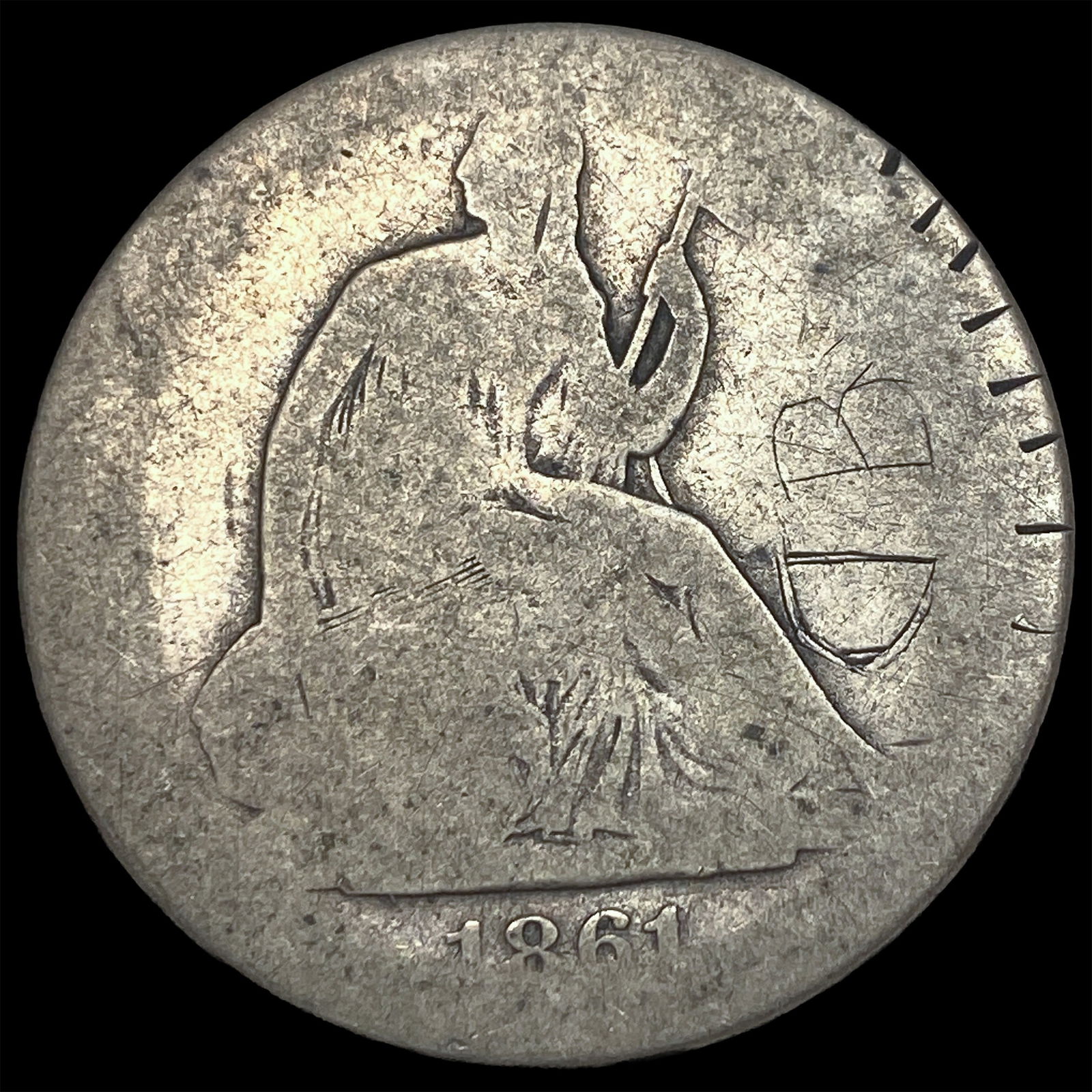 1861-S Silver Half Dollar NICELY CIRCULATED: 1861-S Silver Half Dollar NICELY CIRCULATED