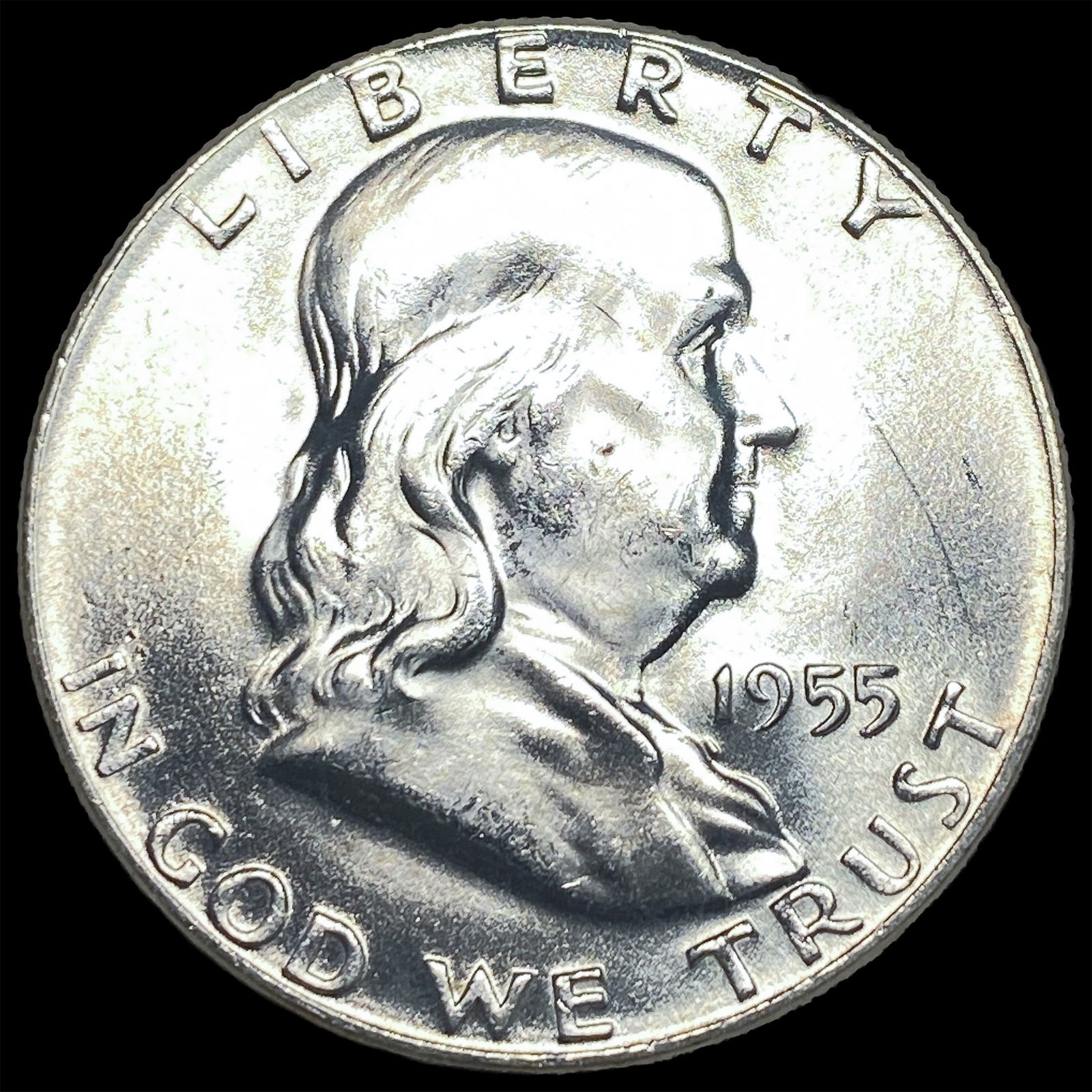 1955 Silver Half Dollar Franklin GEM BU: 1955 Silver Half Dollar Franklin GEM BU