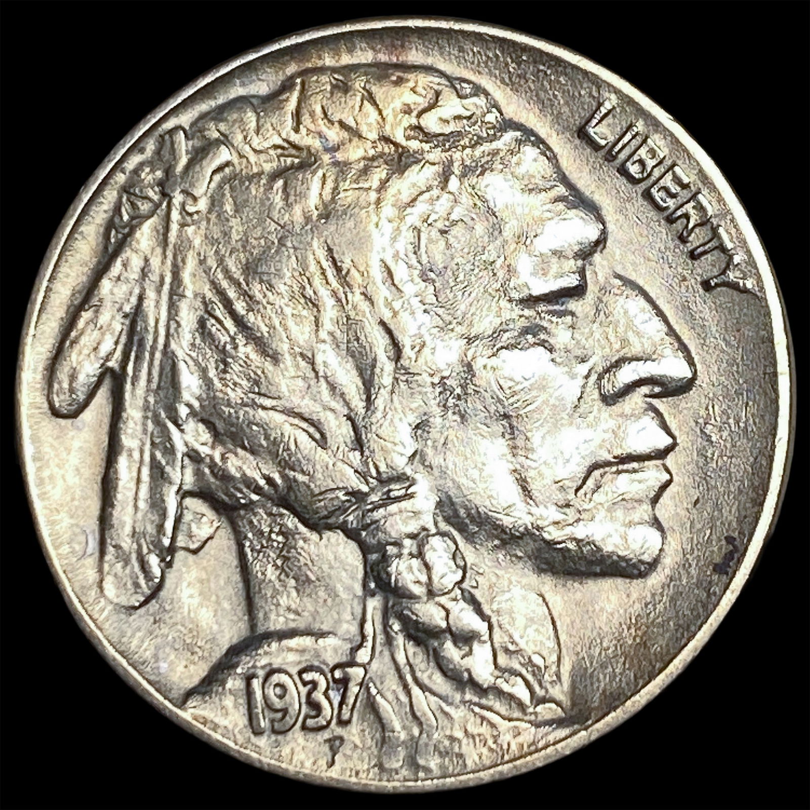 1937-D Nickel Five Cents Buffalo CHOICE AU: 1937-D Nickel Five Cents Buffalo CHOICE AU