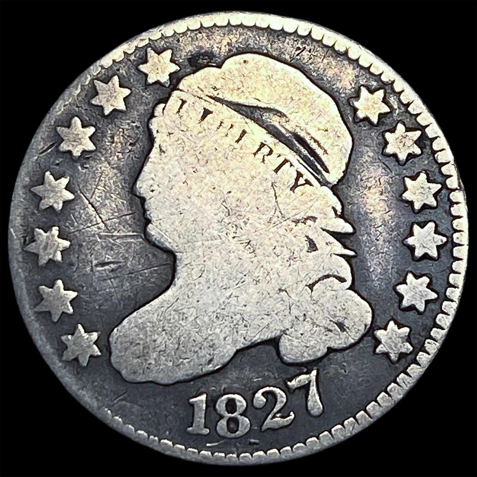 1827 Capped Bust Dime NICELY CIRCULATED: 1827 Capped Bust Dime NICELY CIRCULATED