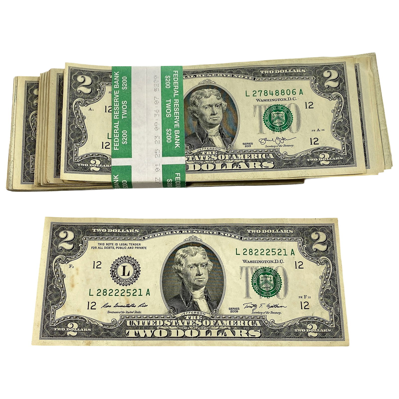 2009 Federal Reserve Bank $200 of $2: 2009 Federal Reserve Bank $200 of $2