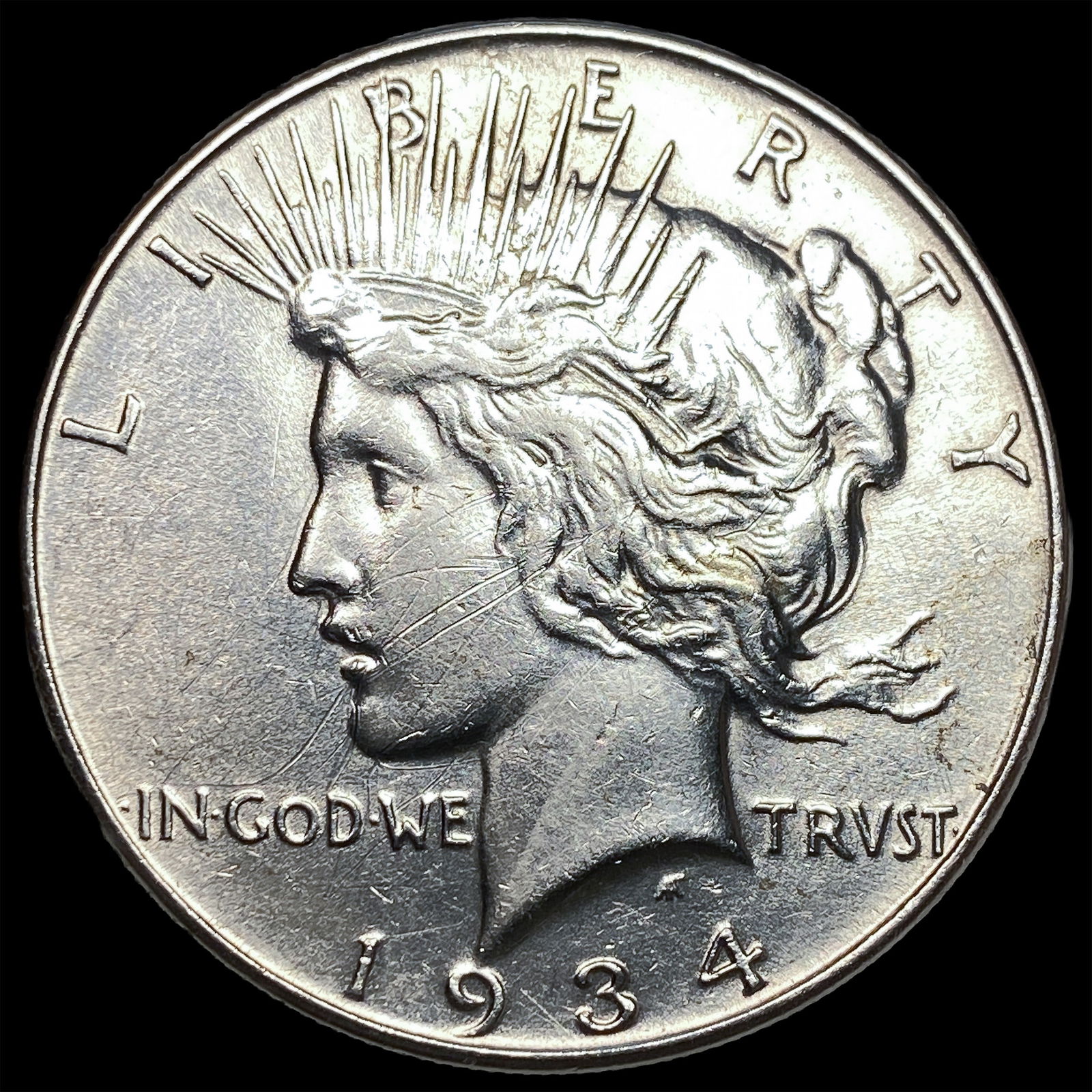 1934 Silver Peace Dollar CHOICE AU: 1934 Silver Peace Dollar CHOICE AU