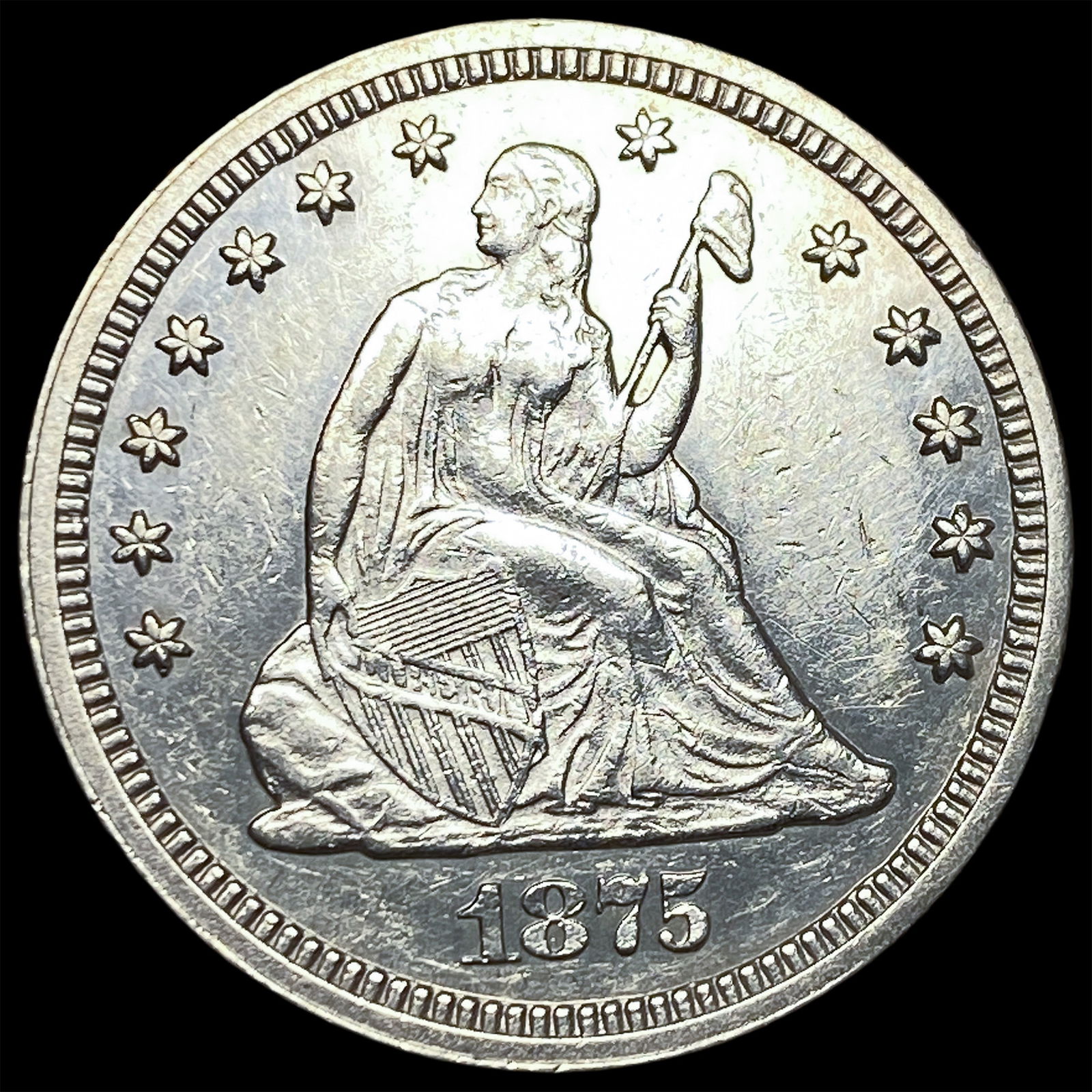 1875 Seated Liberty Quarter UNCIRCULATED: 1875 Seated Liberty Quarter UNCIRCULATED
