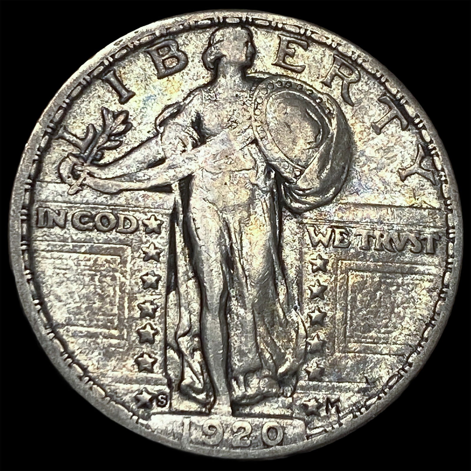 1920-S Silver Standing Liberty Quarter CLOSELY UNCIRCULATED: 1920-S Silver Standing Liberty Quarter CLOSELY UNCIRCULATED