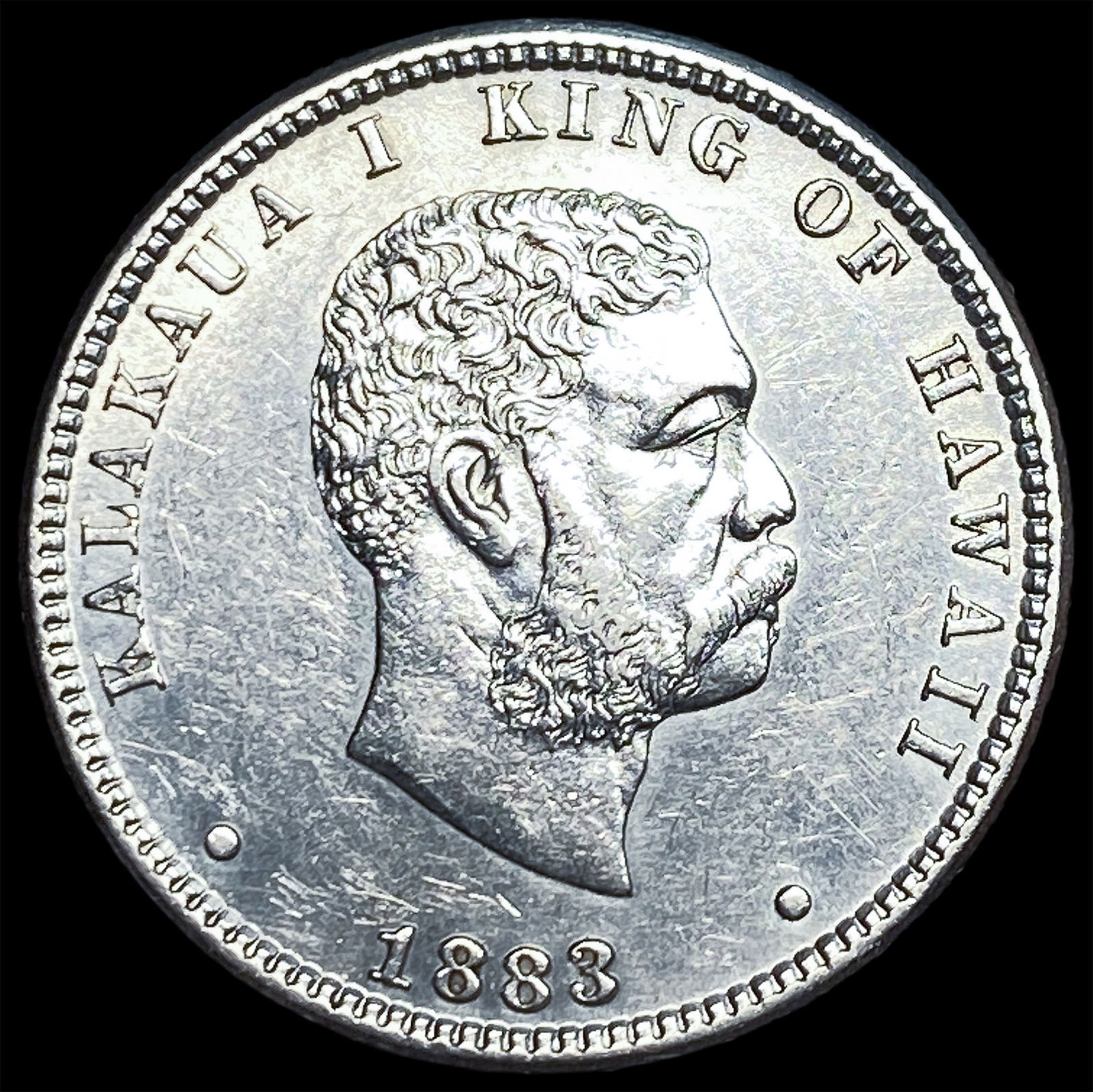 1883 Hawaii Silver 1/4 Dollar GEM BU: 1883 Hawaii Silver 1/4 Dollar GEM BU