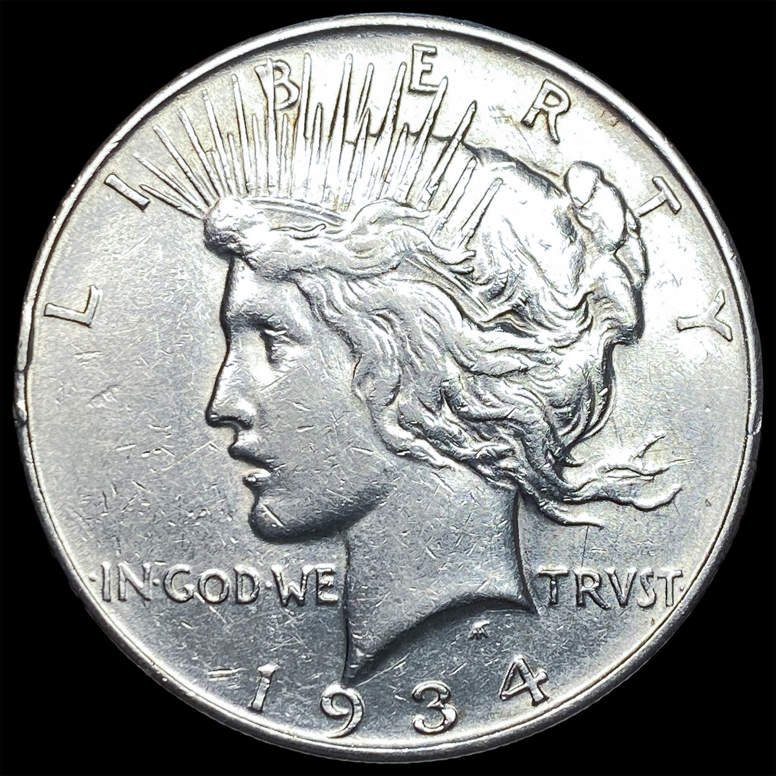 1934 Silver Peace Dollar CLOSELY UNCIRCULATED: 1934 Silver Peace Dollar CLOSELY UNCIRCULATED