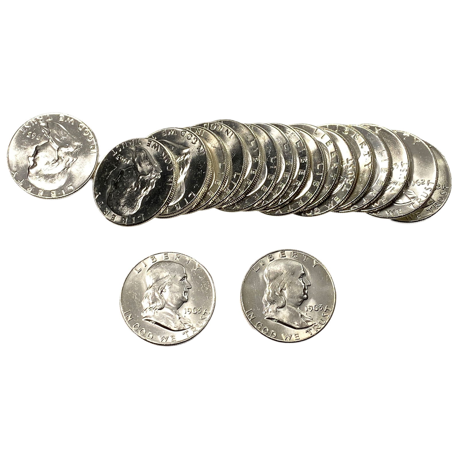 1963 Tube of Silver Walking Liberty 50C: 1963 Tube of Silver Walking Liberty 50C