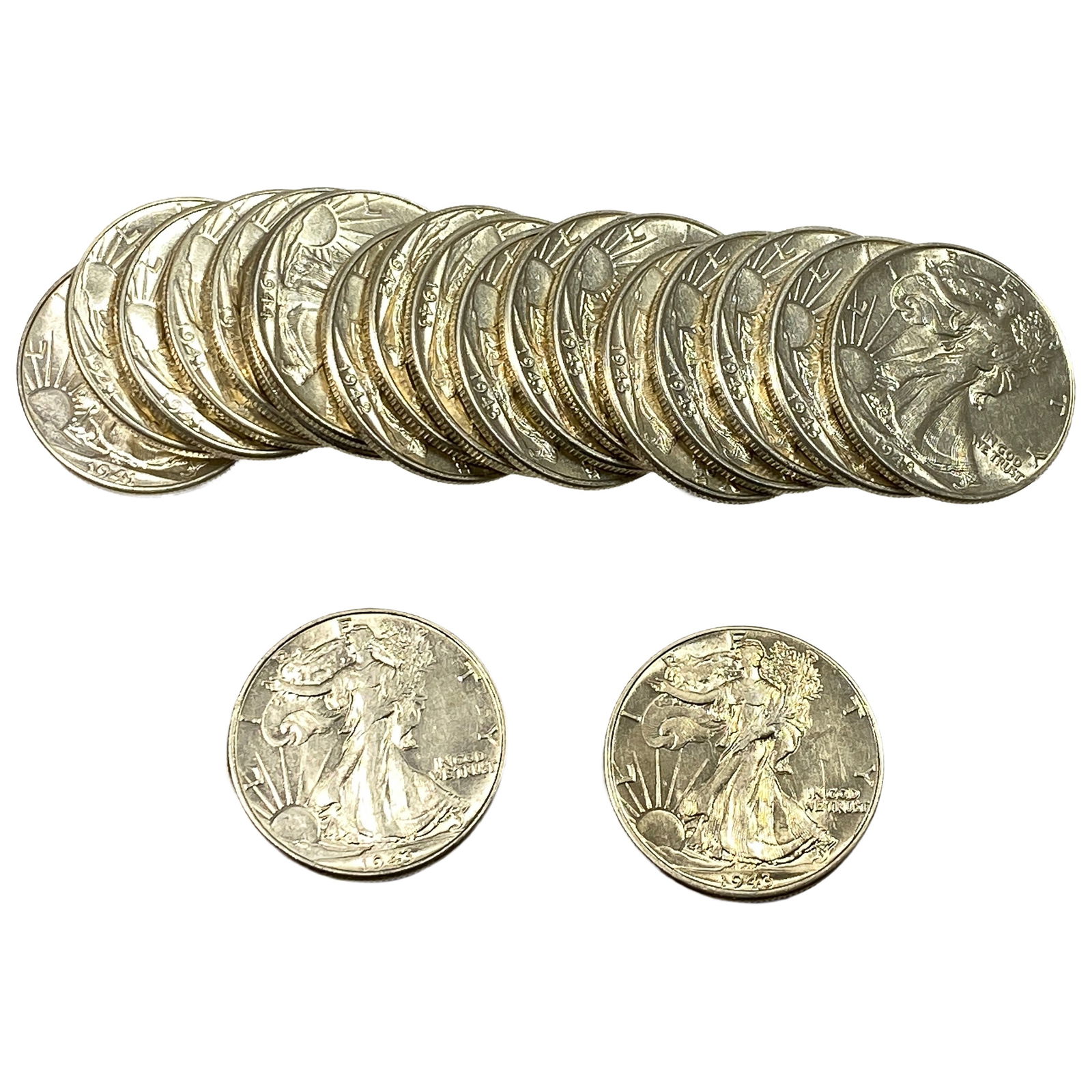 1943 Tube of Silver Walking Liberty 50C: 1943 Tube of Silver Walking Liberty 50C