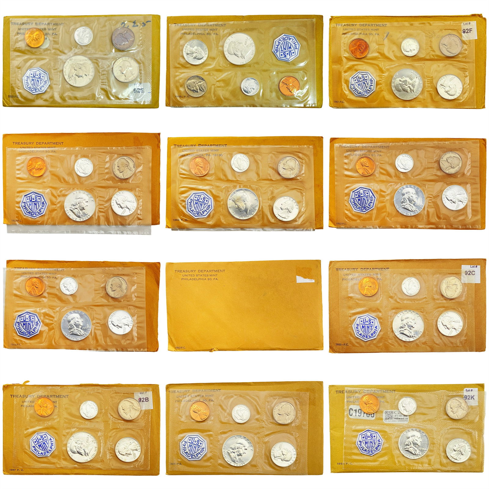 [12] 1956-1961 U.S. Proof Set Coins: [12] 1956-1961 U.S. Proof Set Coins