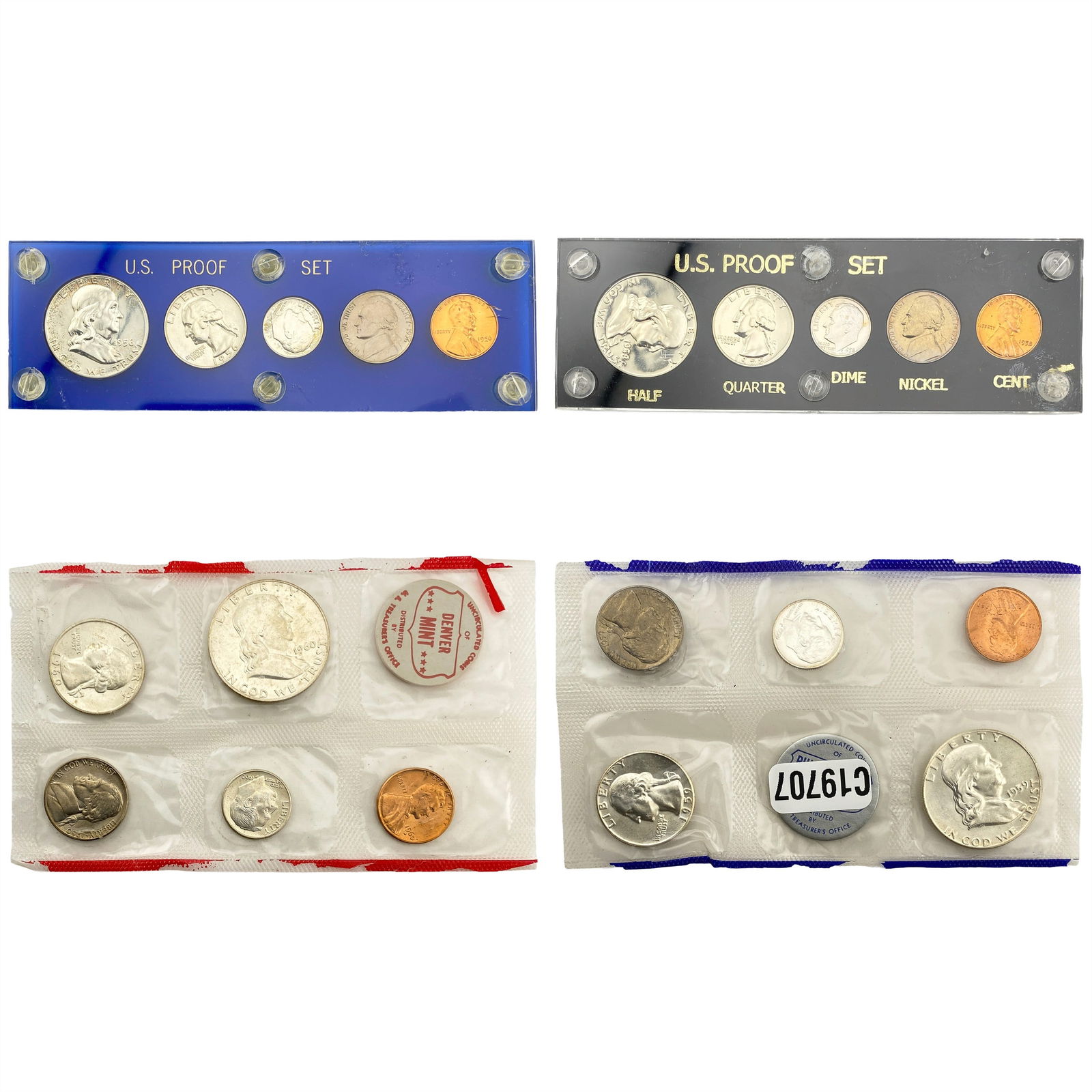 [4] 1956-1960 U.S. Proof Set Coins: [4] 1956-1960 U.S. Proof Set Coins