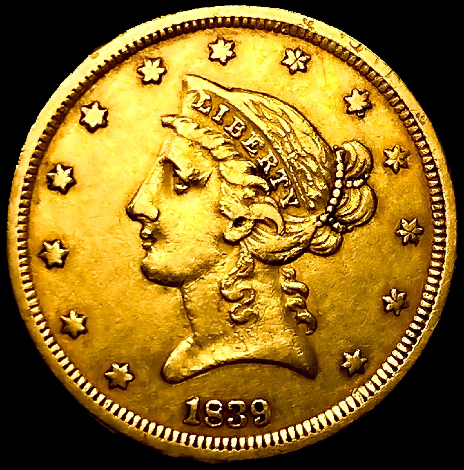 1839 $5 Gold Half Eagle: 1839 $5 Gold Half Eagle