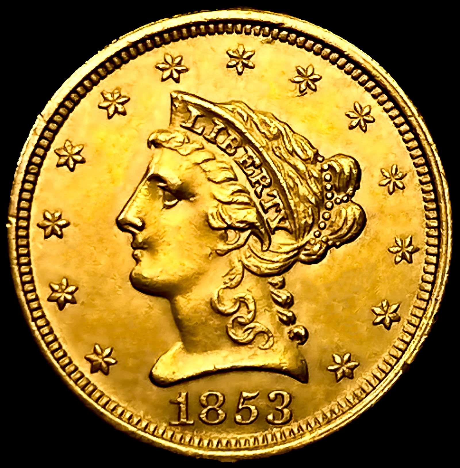 1853 $2.50 Gold Quarter Eagle: 1853 $2.50 Gold Quarter Eagle