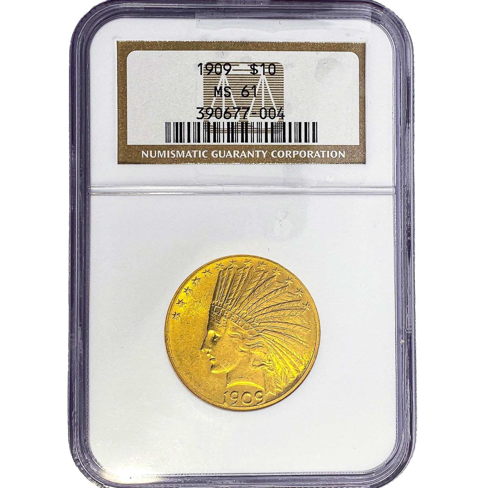 1909 $10 Gold Eagle NGC MS61: 1909 $10 Gold Eagle NGC MS61